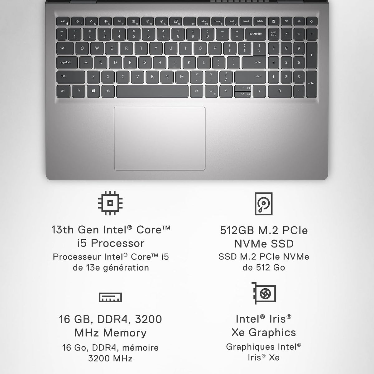 Dell Inspiron 15 3530 Laptop – Intel Core i5, 16GB RAM, 512GB SSD, 15.6-inch FHD 120Hz - Good Condition
