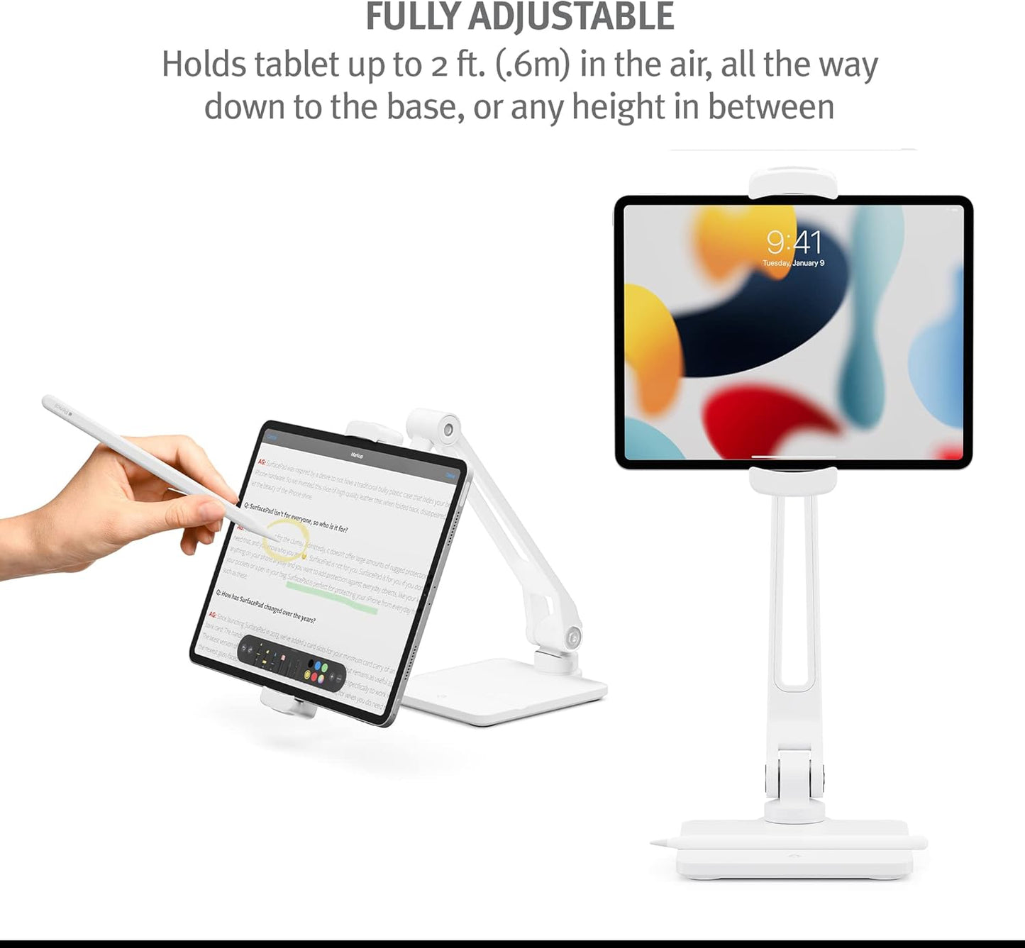 Twelve South HoverBar Duo 2nd Gen iPad Stand White - New Condition