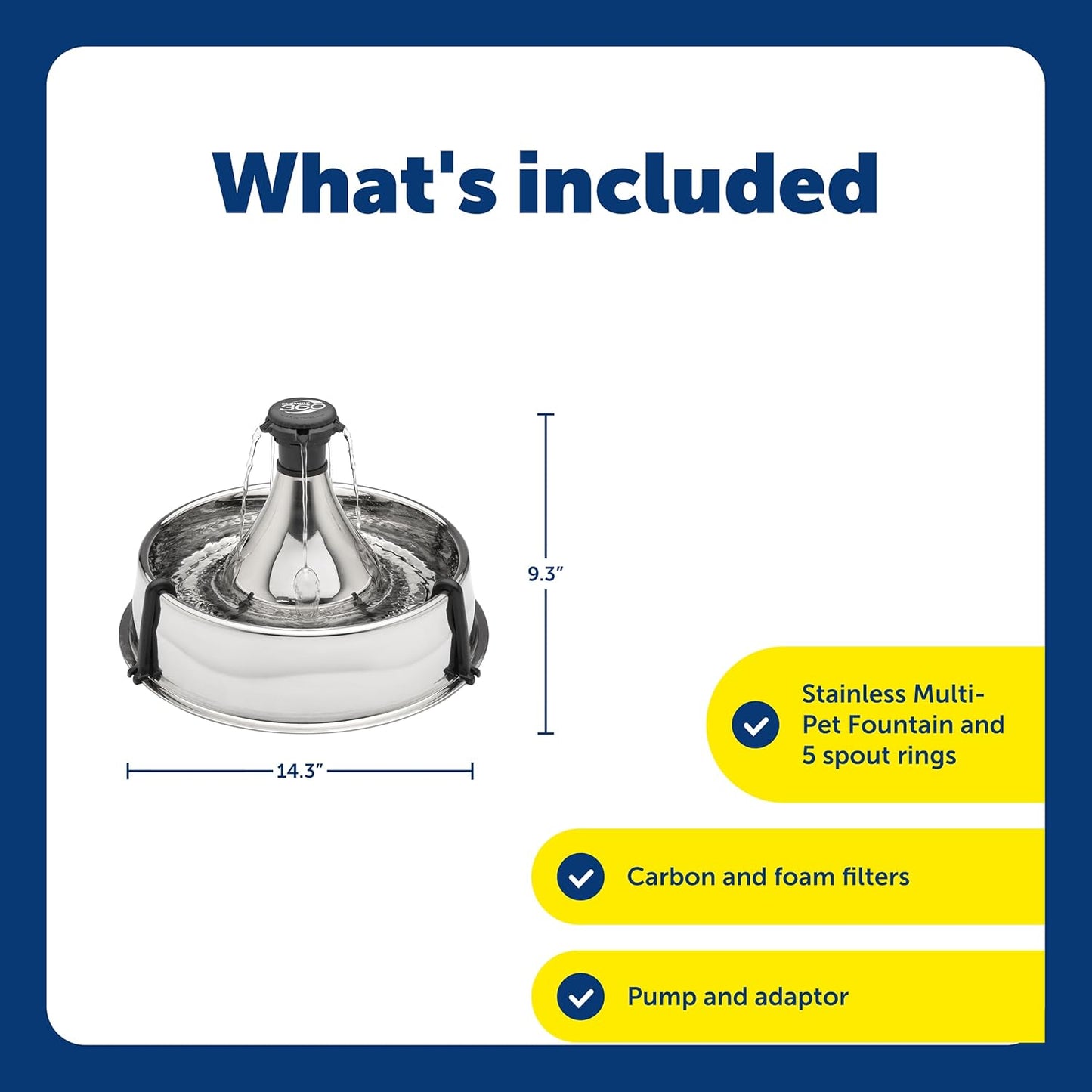PetSafe Drinkwell 360 Stainless Steel Pet Water Fountain for Dogs & Cats - New Condition