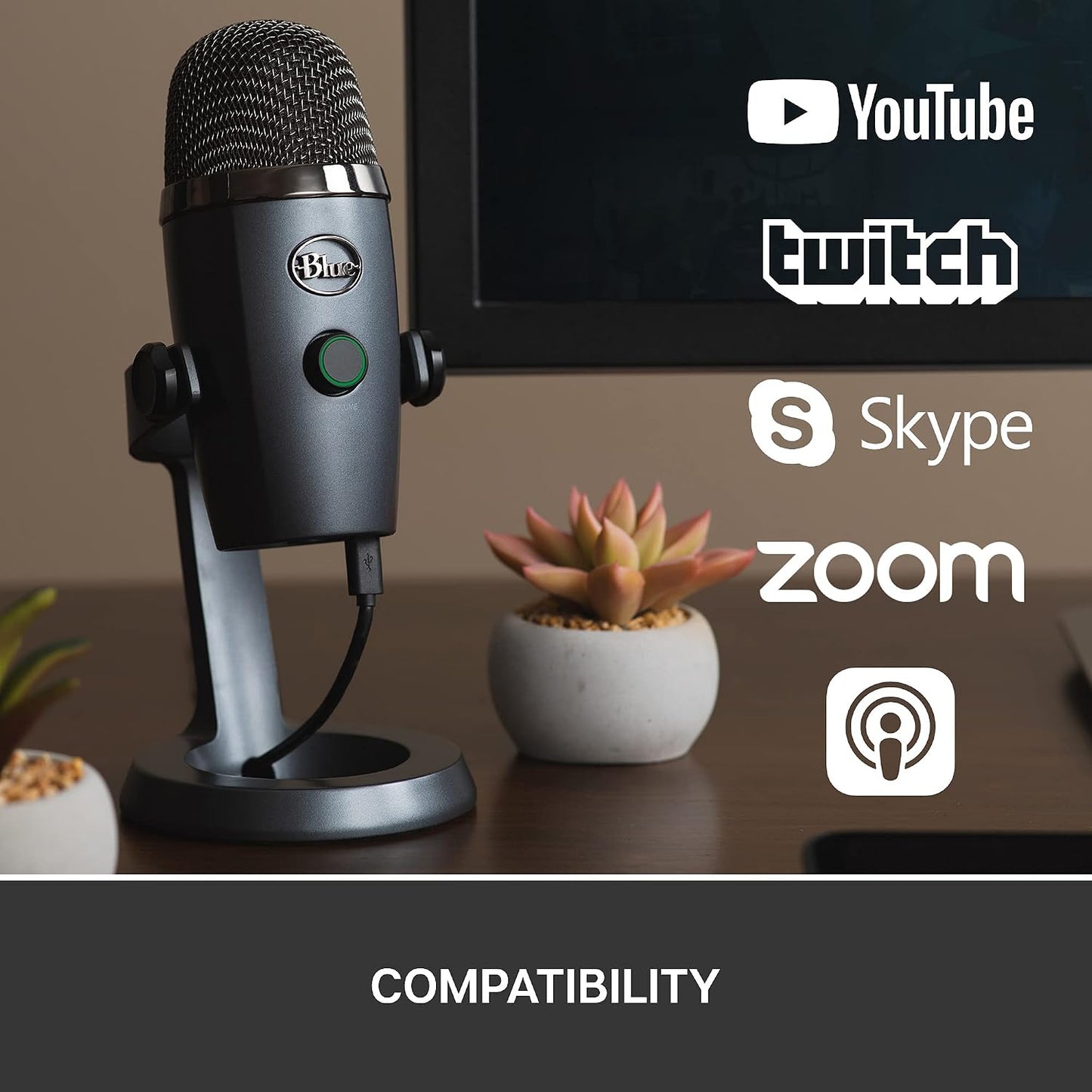 Blue Yeti Nano Premium USB Microphone for Recording & Streaming – Shadow Grey - New Condition