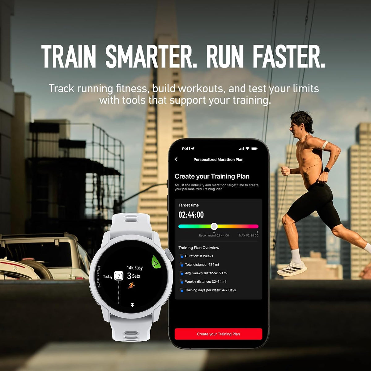 COROS PACE 4 GPS Sports Watch – White with Silicone Band, AMOLED Display, Advanced Running & Fitness Tracking - New Condition