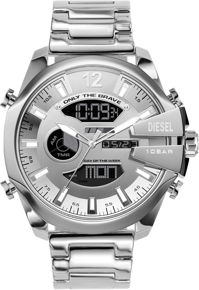 Diesel Men's Mega Chief Analogue Stainless Steel Watch DZ4648 - Excellent Condition