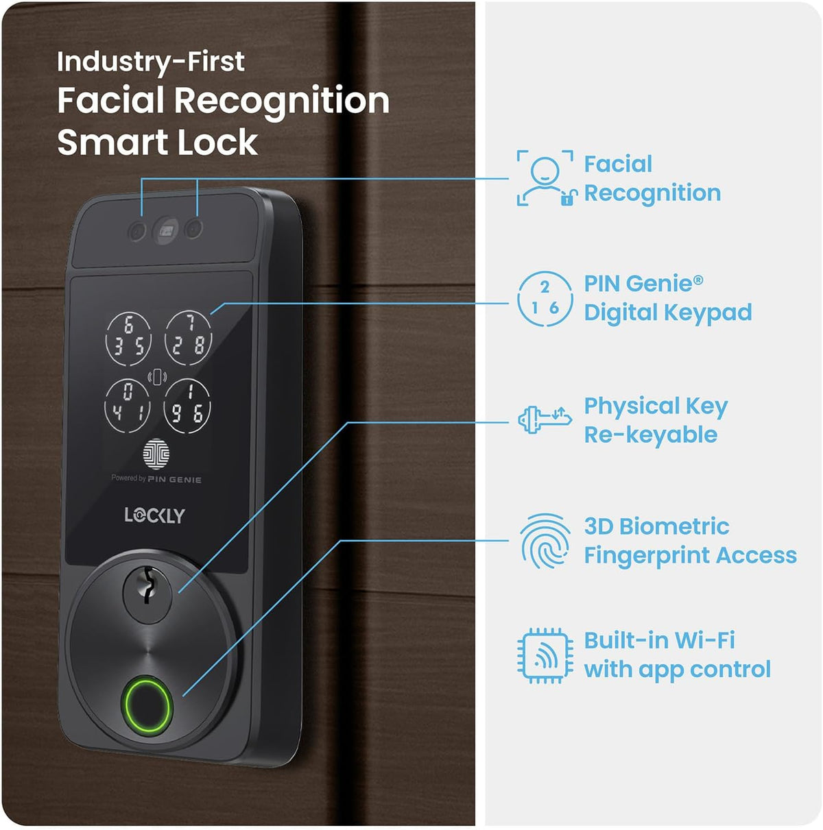 Lockly Visage Zeno Series Smart Door Lock – Satin Nickel - New Condition