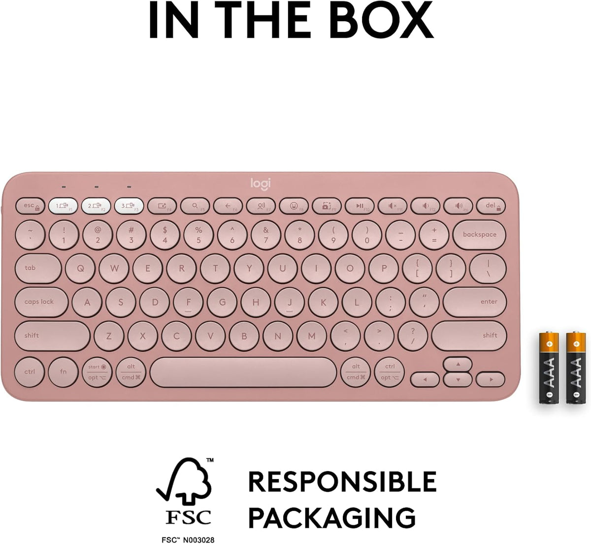 Logitech Pebble Keys 2 K380s Bluetooth Keyboard – Tonal Rose - New Condition