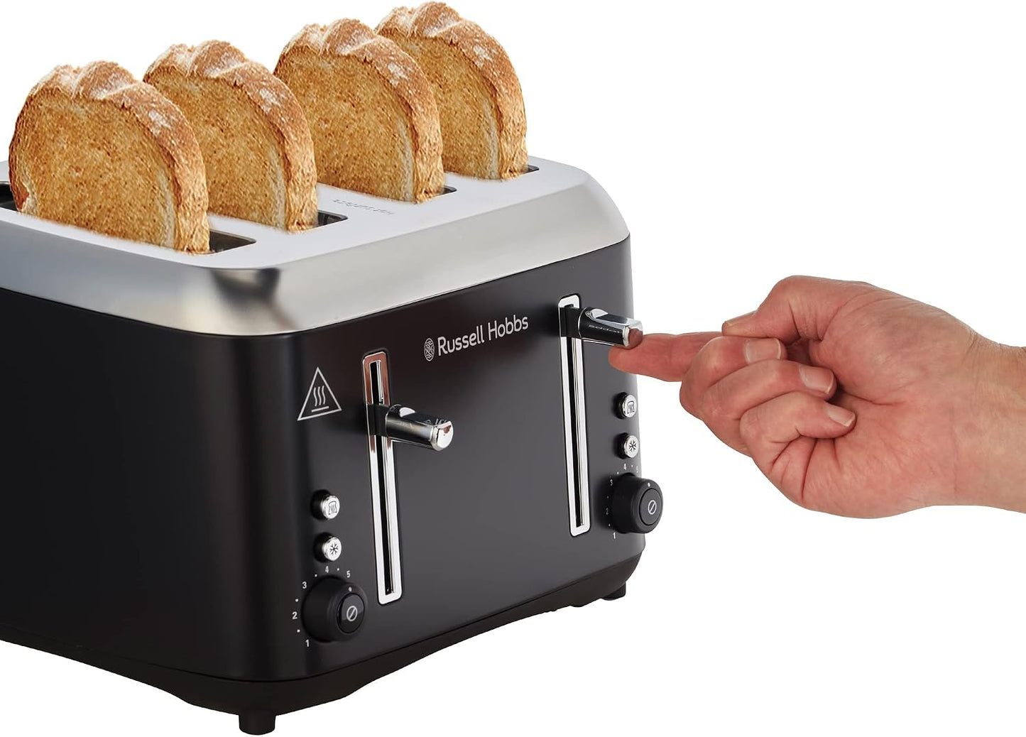 Russell Hobbs Addison RHT514BLK 4 Slice Toaster with Dual Controls - New Condition