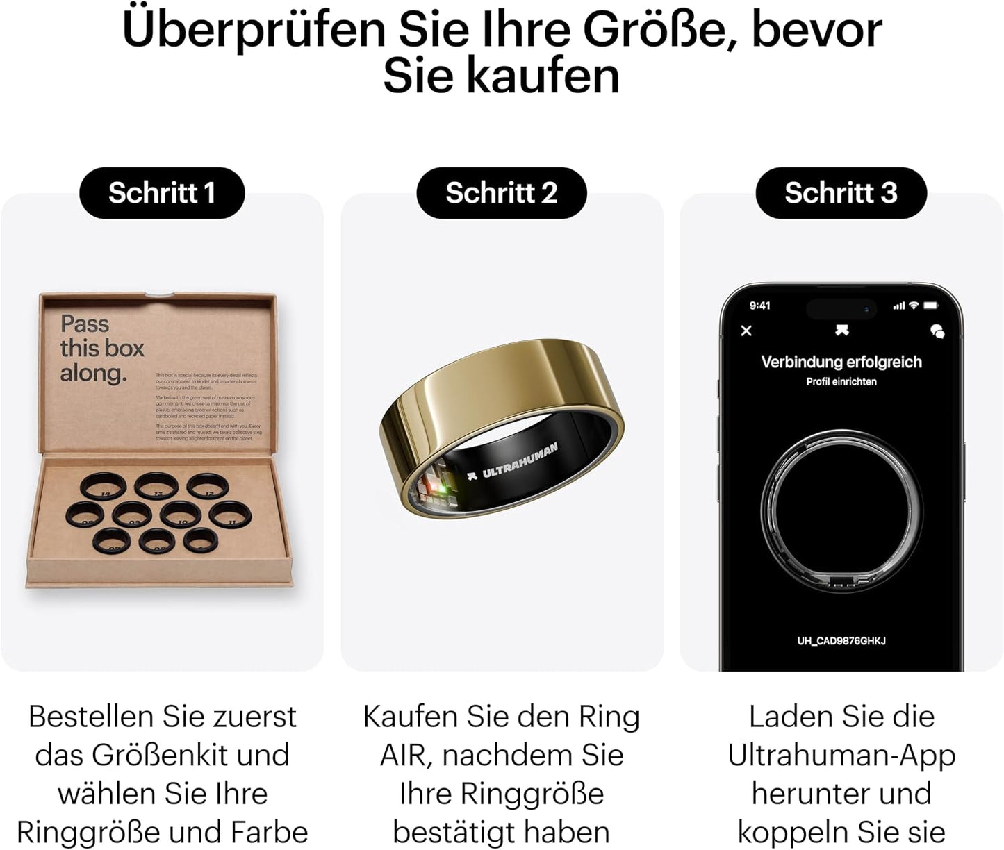 Ultrahuman Ring AIR Sleep & Fitness Tracker Gold Size 8 - Excellent Condition