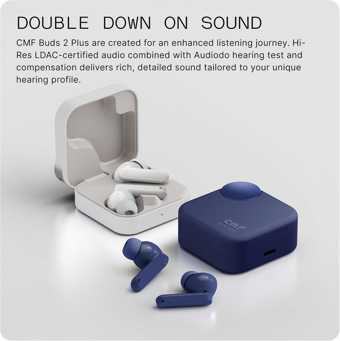 CMF Buds 2 Plus Wireless Earbuds Adaptive Noise Cancelling, Hi-Res Audio, 12mm Drivers Blue - New Condition