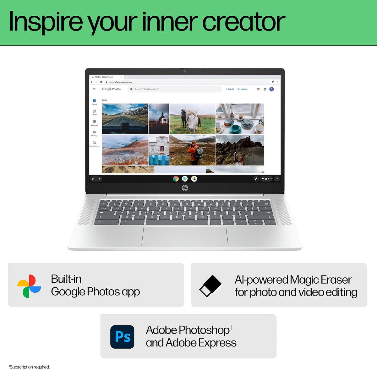HP Chromebook 14a Touch N100 4GB 64GB eMMC HD Glacier Silver - New Condition