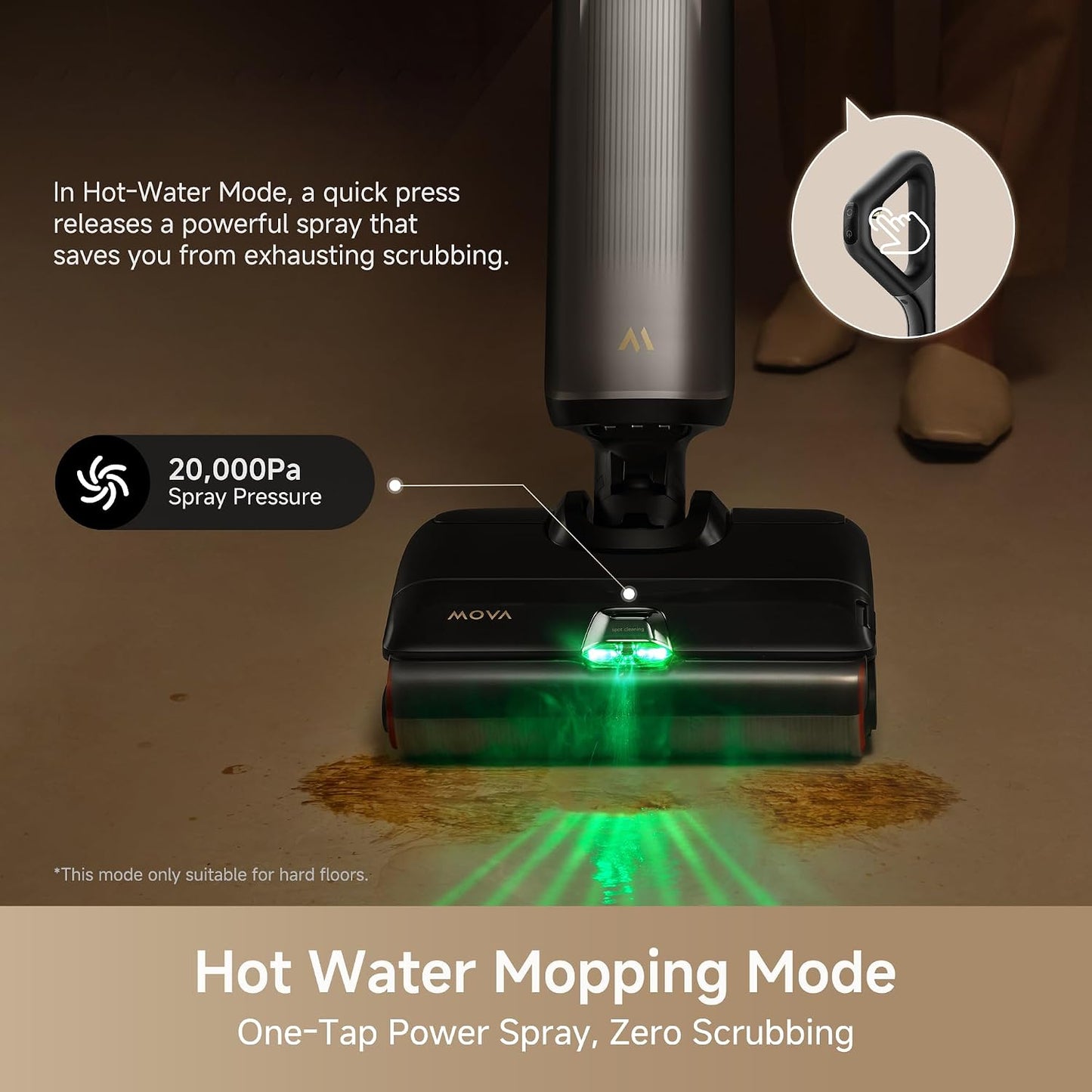 Mova X4 Pro Cordless Wet Dry Vacuum Cleaner with Hot Water Mop & Self-Cleaning - New Condition