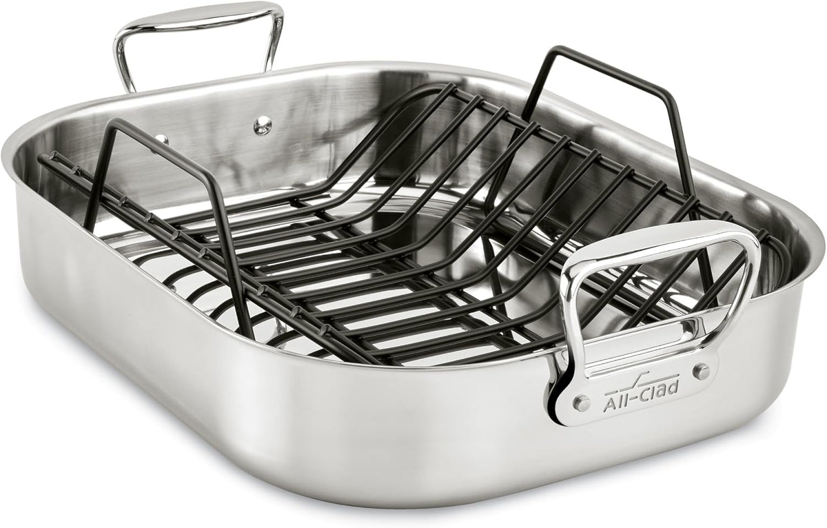 All-Clad Stainless Steel Roaster with Nonstick Rack 16-Inch - New Condition