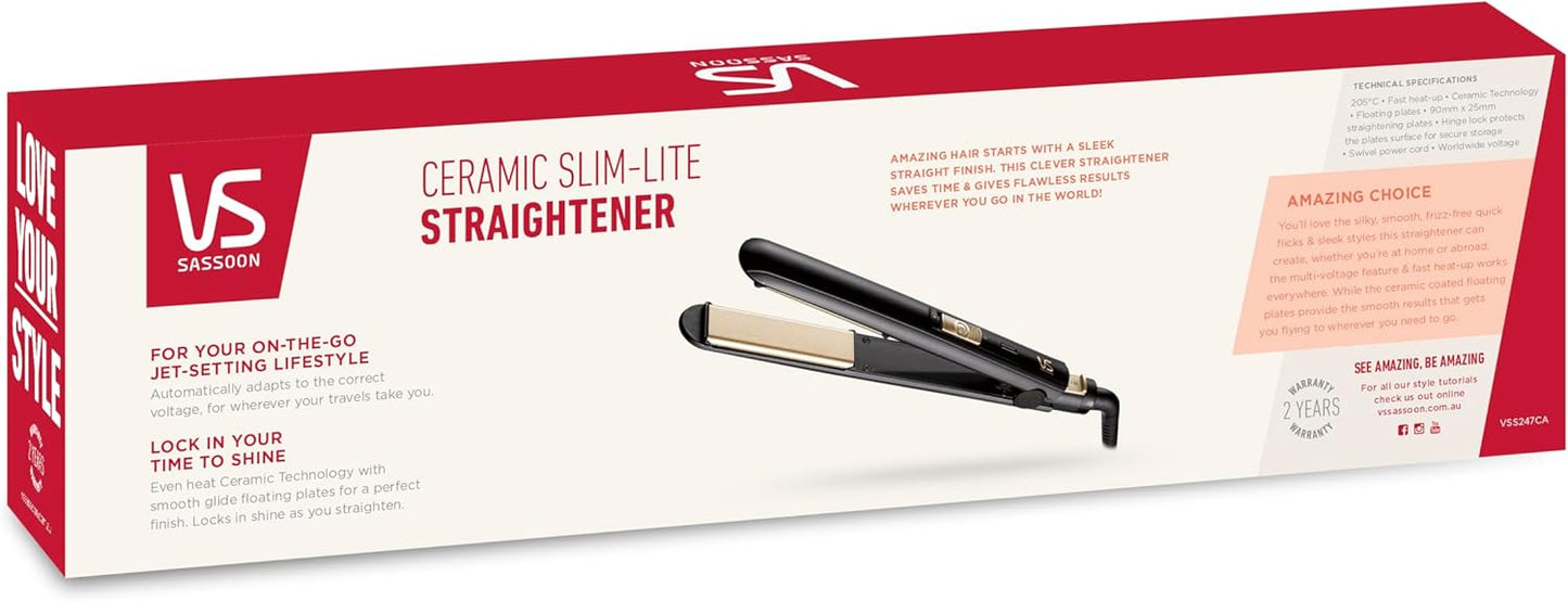 VS Sassoon Ceramic Slim-Lite Hair Straightener - New Condition