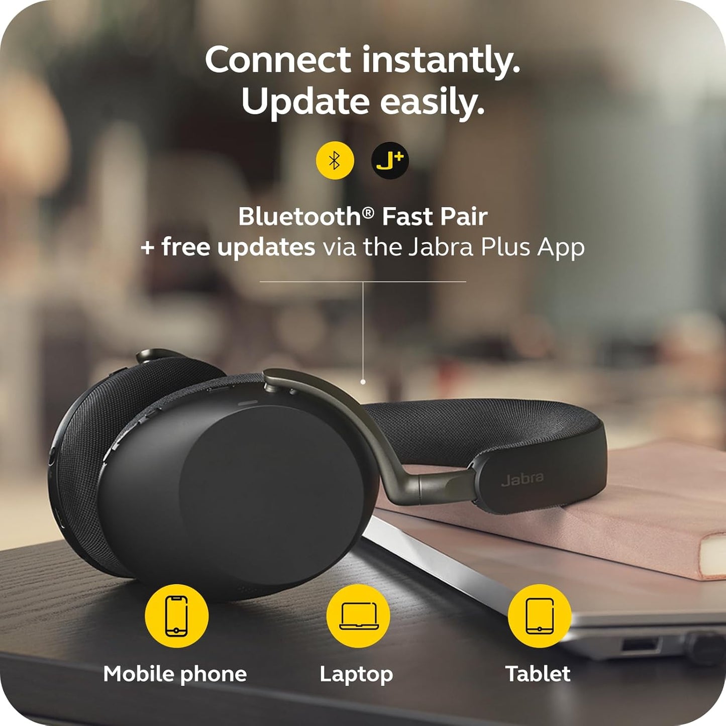Jabra Evolve3 85 Wireless Noise Cancelling Headphones with Mic - UC USB-A - New Condition