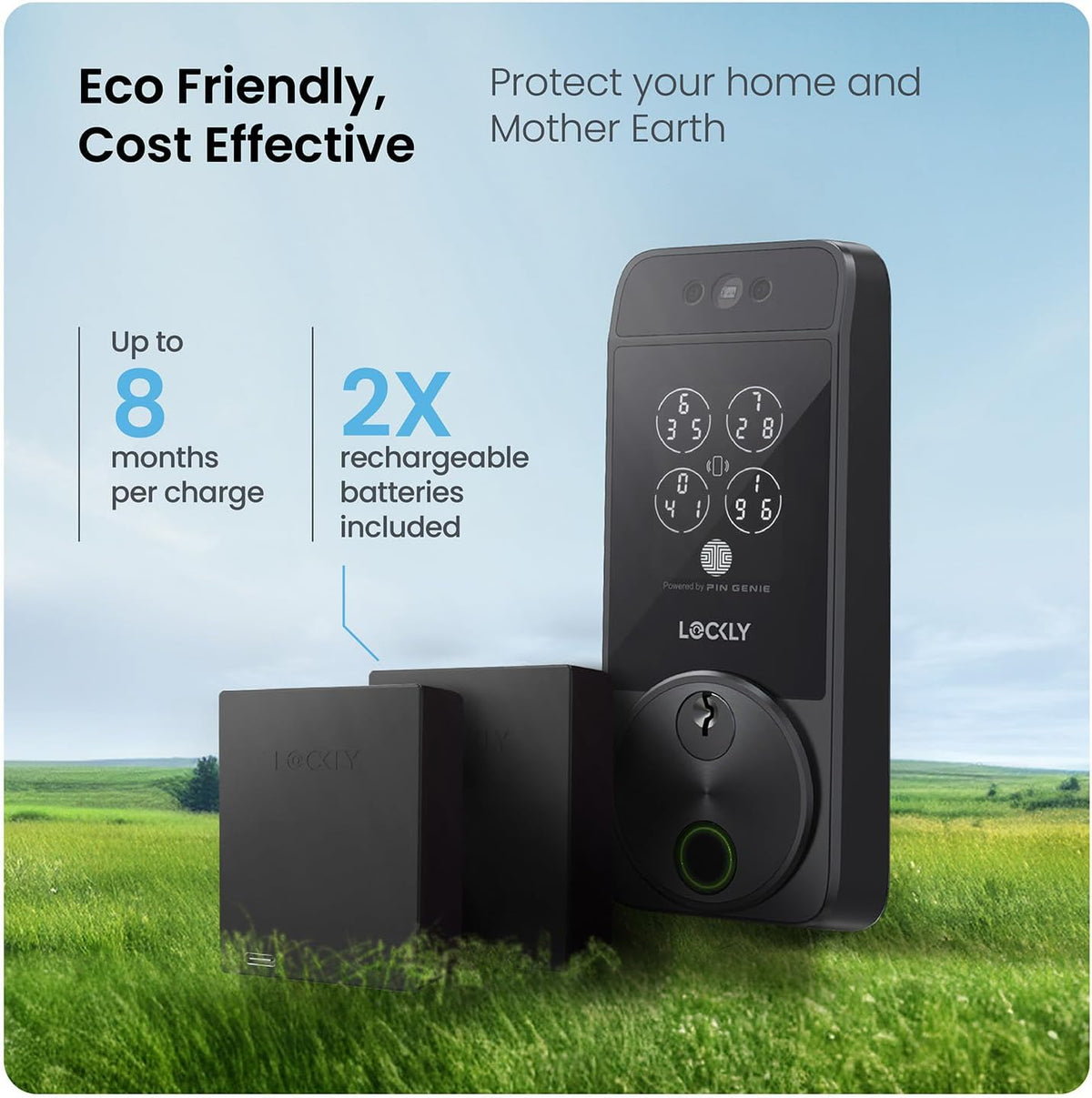 Lockly Visage Zeno Series Smart Door Lock – Satin Nickel - New Condition