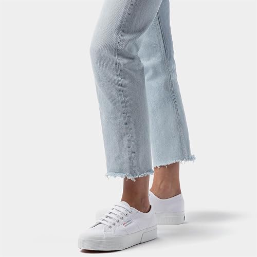 Superga 2740 Platform Women's Sneakers – Liquify Stripes Nylon White (EU 39 / US 8) - New Condition