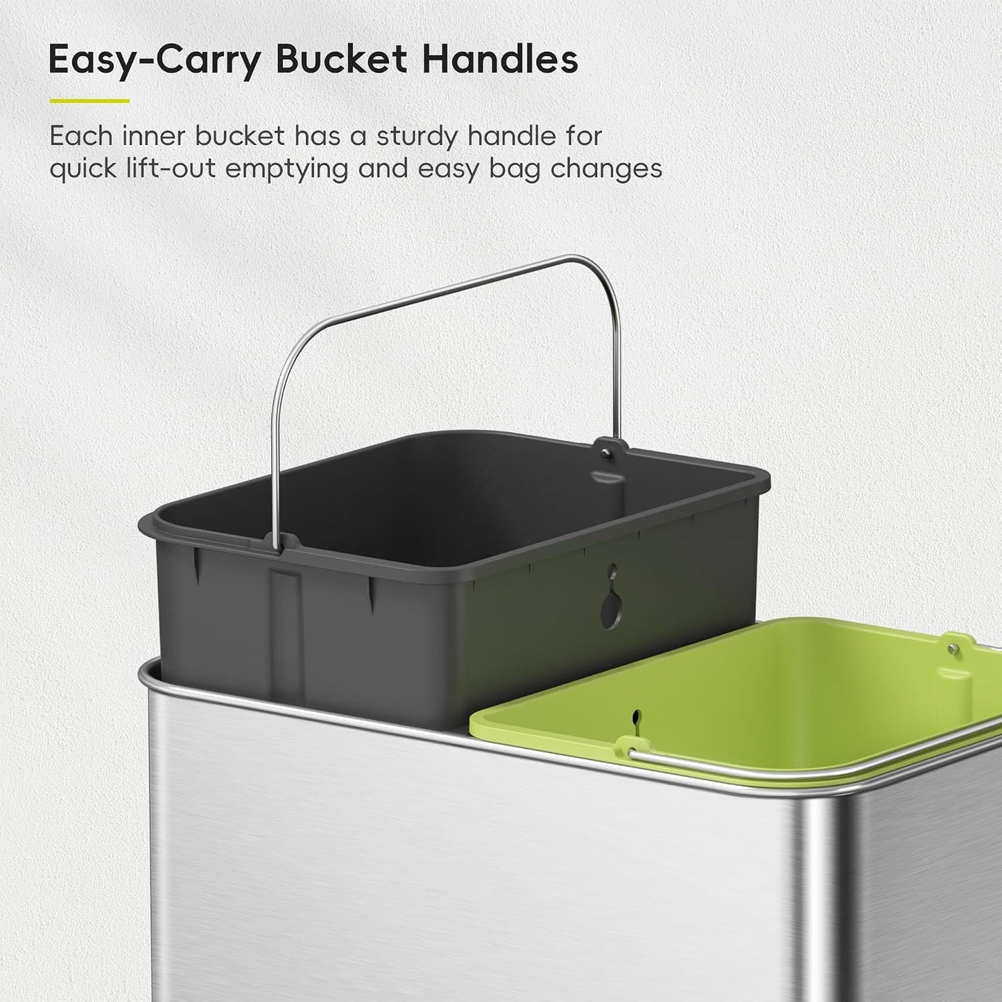 EKO Nova 60L Dual Compartment Sensor Bin 30L+30L Stainless Steel - New Condition