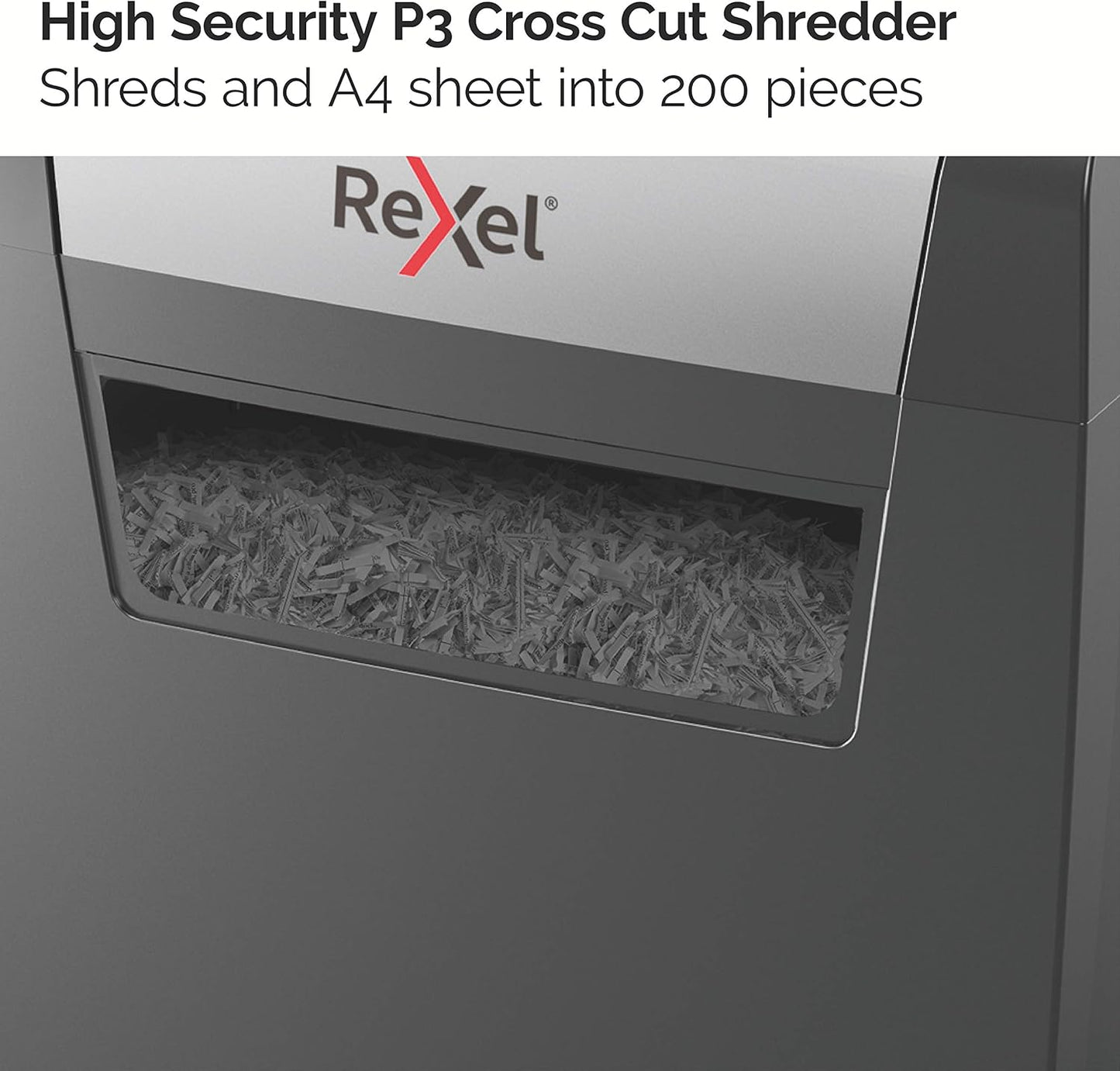 Rexel Momentum X308 Cross Cut Paper Shredder 15L Bin – Black - Excellent Condition