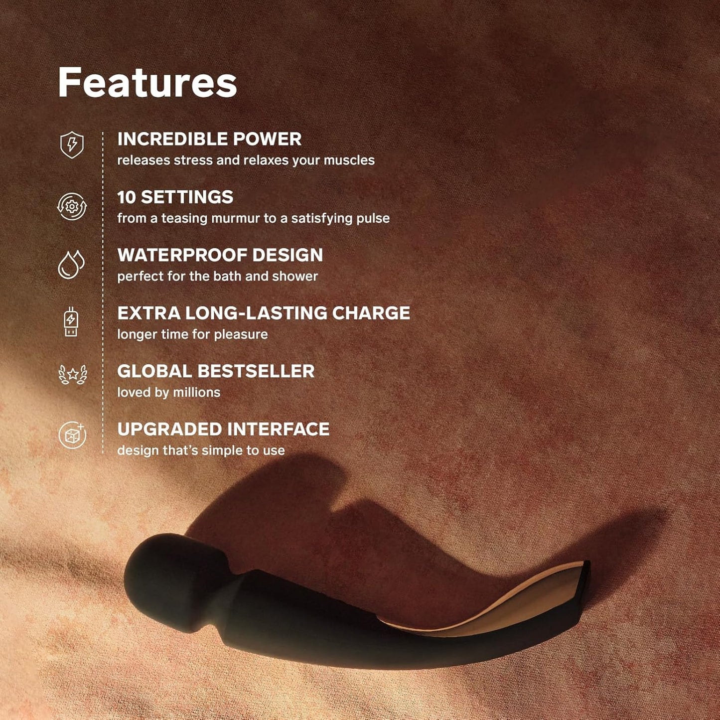 LELO SMART WAND 2 Medium Personal Wand Massager Tension Releasing Muscle and Body Massager - New Condition