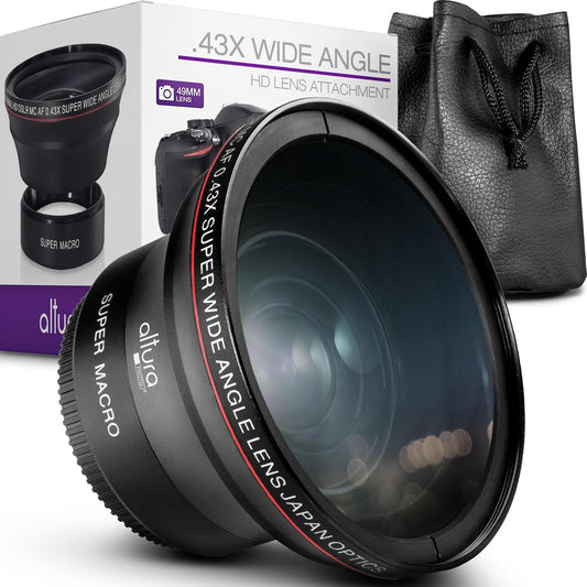 Altura Photo 49mm 0.43x Professional HD Wide Angle Lens with Macro for Mirrorless Cameras - New Condition