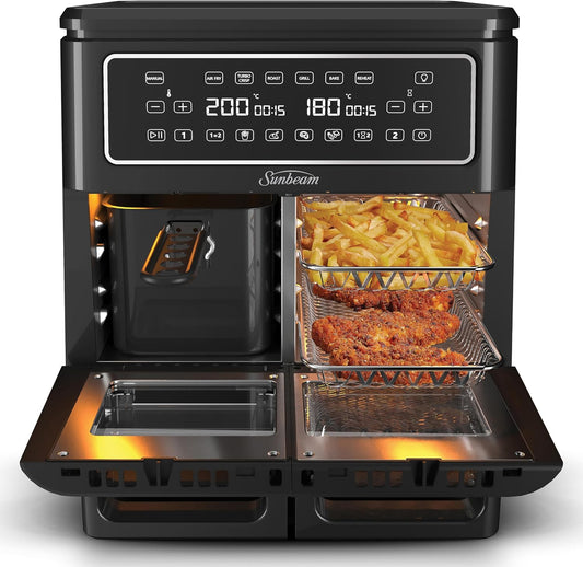 Sunbeam Multi Zone Air Fryer Oven – 11.4L, Dual Zone, AFP6000BK - New Condition