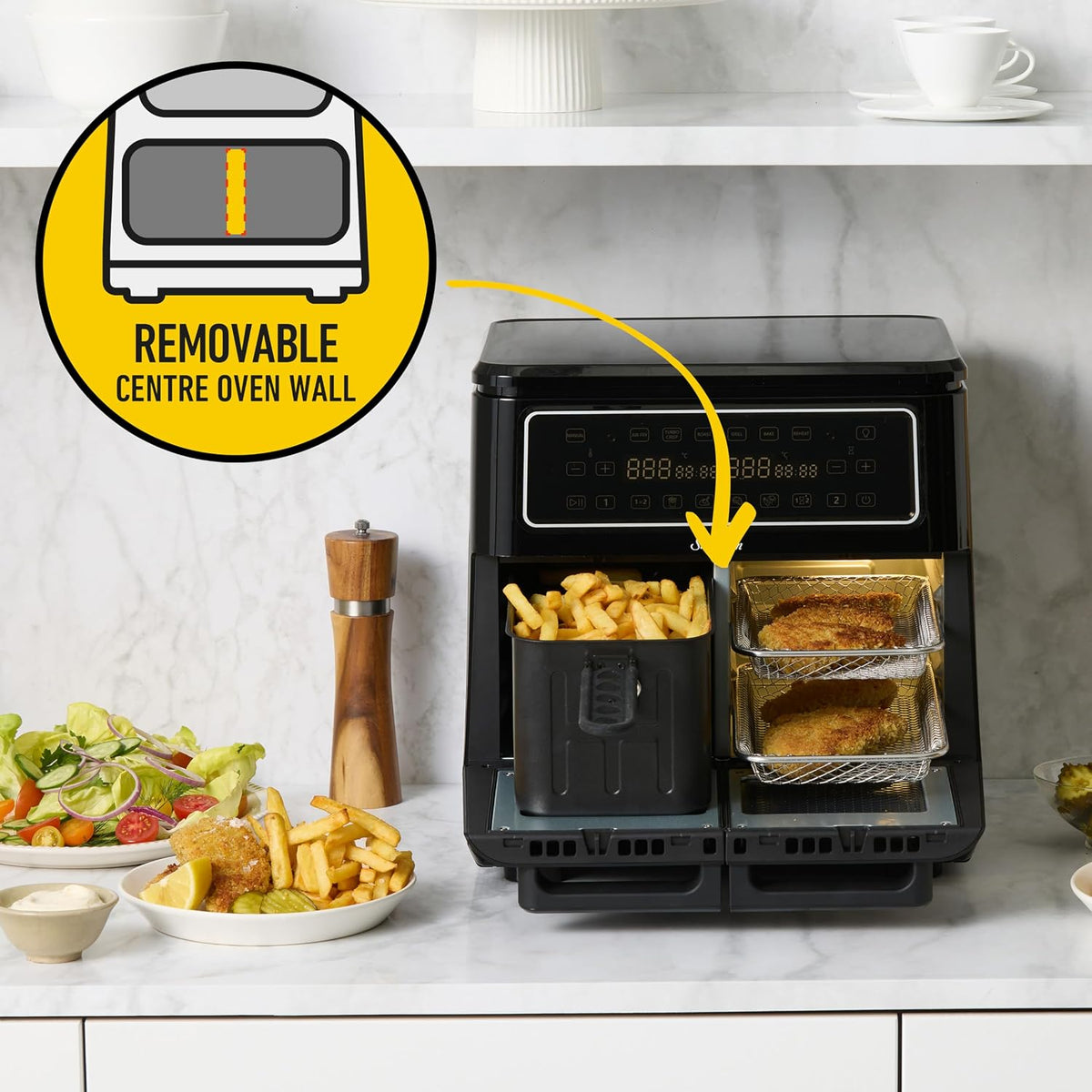 Sunbeam Multi Zone Air Fryer Oven – 11.4L, Dual Zone, AFP6000BK - New Condition