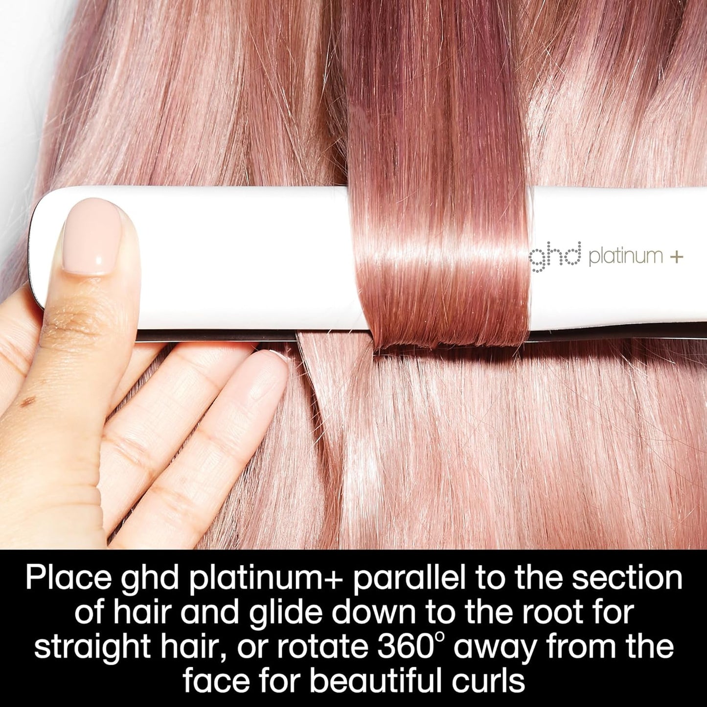 ghd platinum+ Hair Straightener, A Smarter Hair Straightening and Curling Tool For Stronger Hair And Colour Protection - New Condition