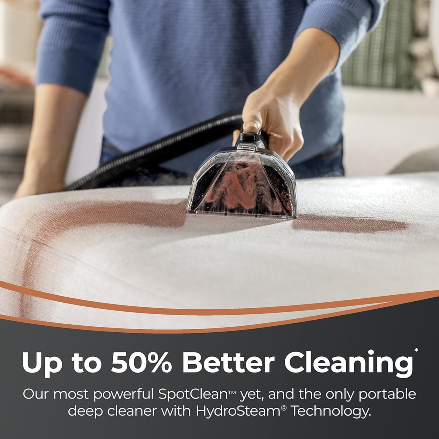 BISSELL SpotClean HydroSteam, Powerful 1100w Spot Cleaner for Carpets, Rugs, Upholstery, Pet Messes, Tiles, & Grout - New Condition
