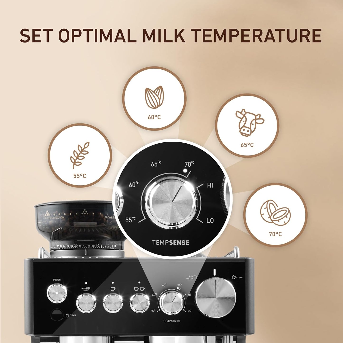 Sunbeam Origins Sense Espresso Machine with Built-In Grinder - Graphite - Excellent Condition