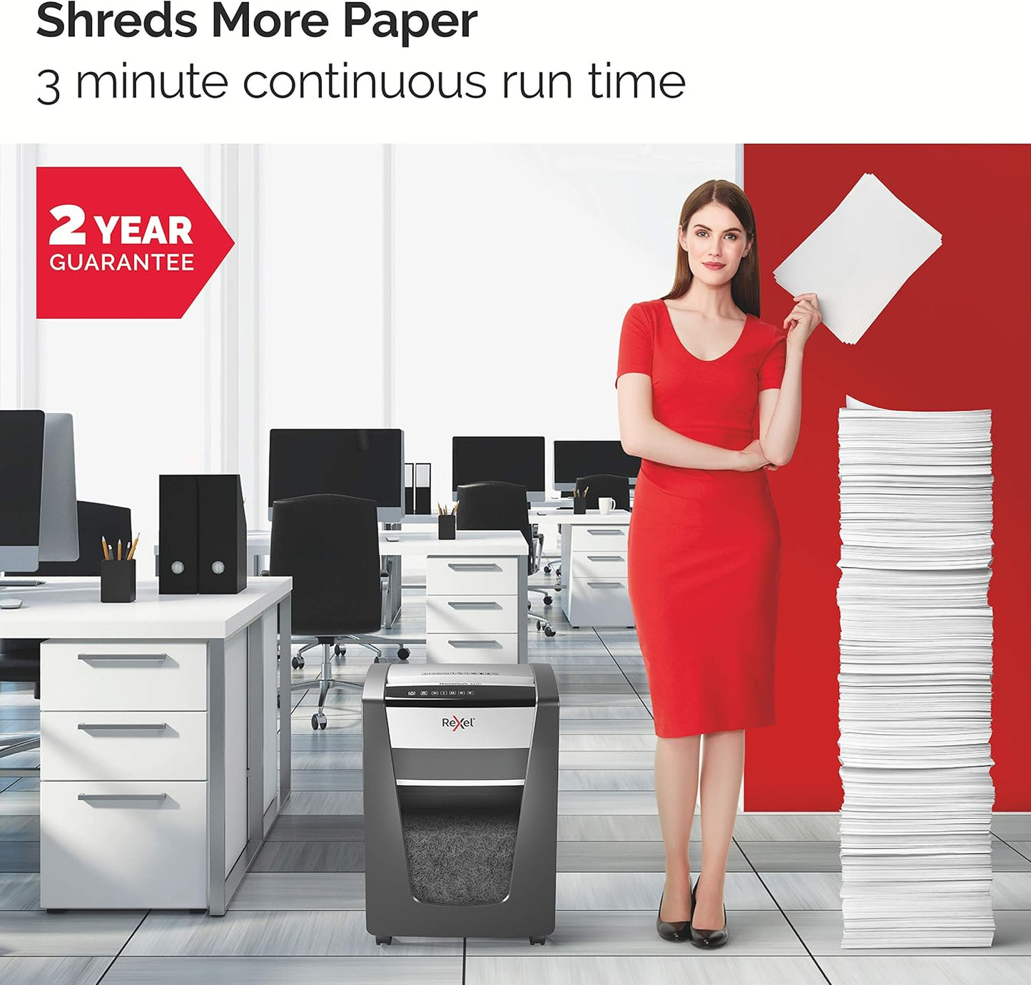 Rexel Momentum X308 Cross Cut Paper Shredder 15L Bin – Black - Excellent Condition