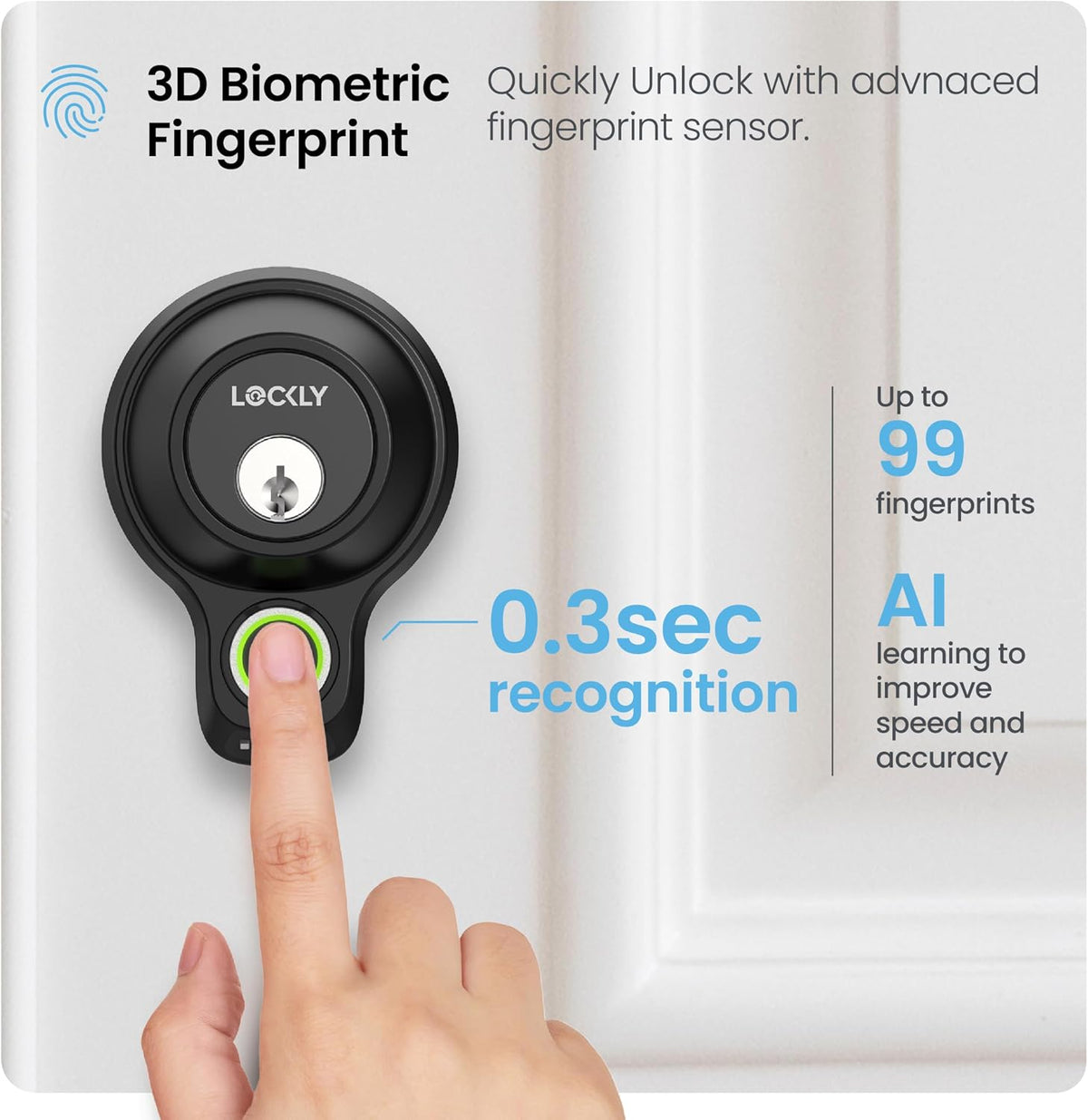 Lockly Model X Fingerprint Deadbolt Smart Lock - New Condition