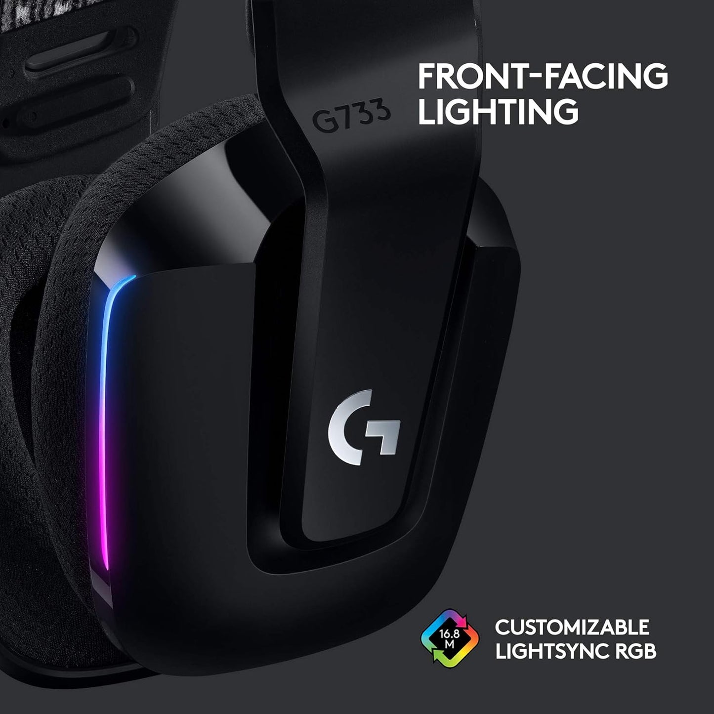 Logitech G733 Lightspeed Wireless Gaming Headset – Black - Excellent Condition
