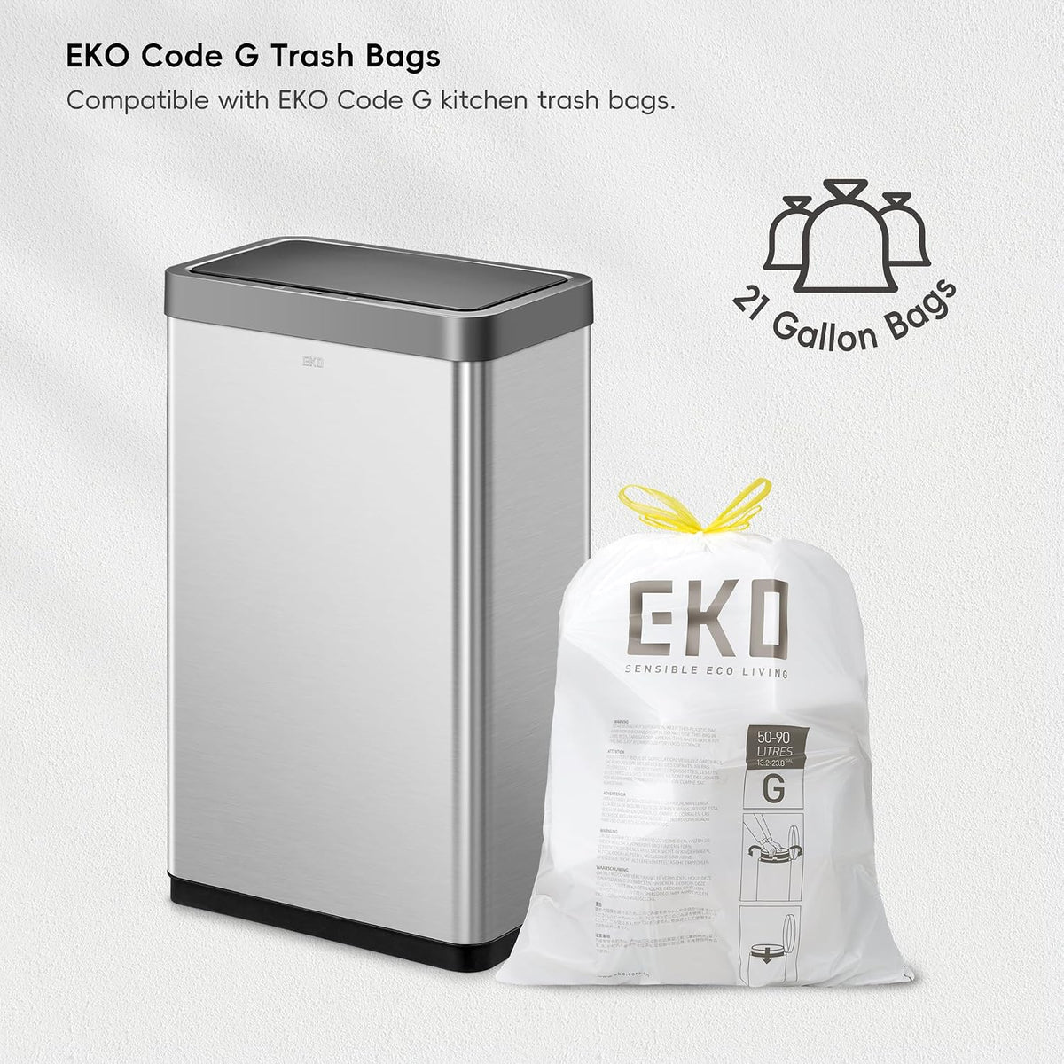 EKO Mirage X 80L Automatic Sensor Bin – Stainless Steel - New Condition