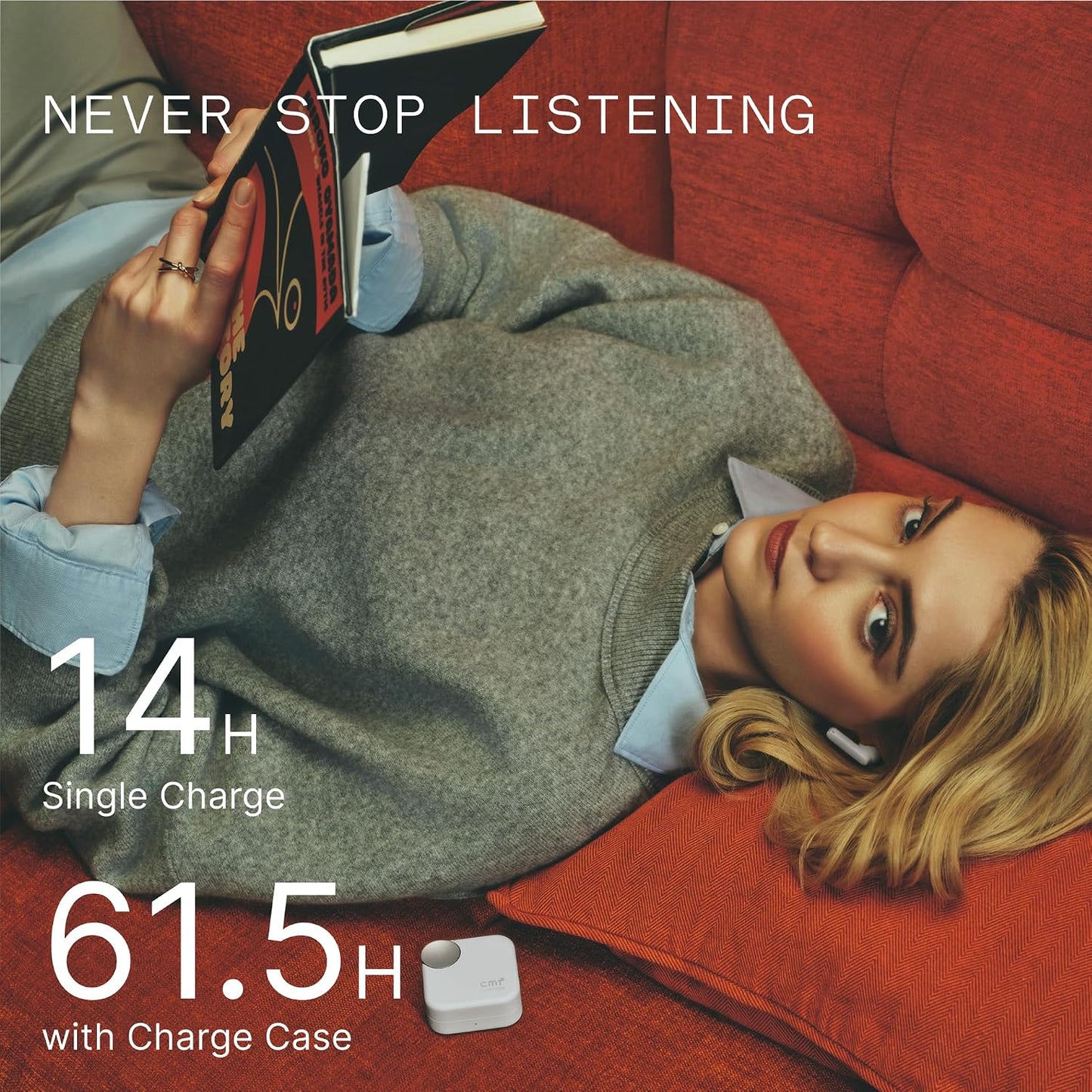 CMF Buds 2 Plus Wireless Earbuds Adaptive Noise Cancelling, Hi-Res Audio, 12mm Drivers Blue - New Condition