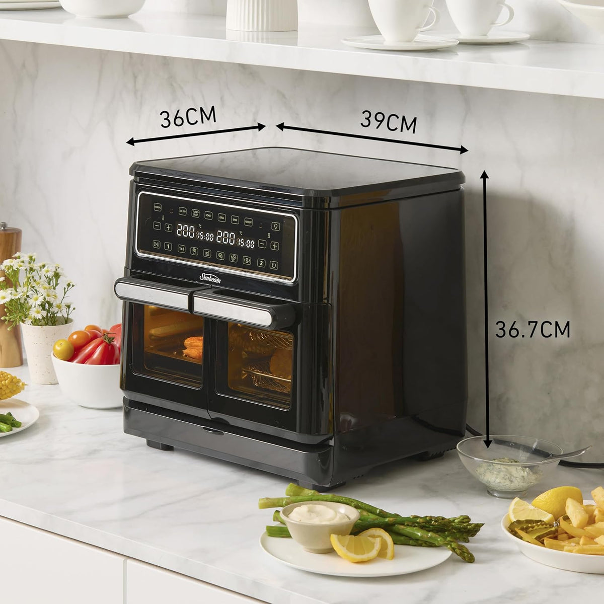 Sunbeam Multi Zone Air Fryer Oven – 11.4L, Dual Zone, AFP6000BK - New Condition