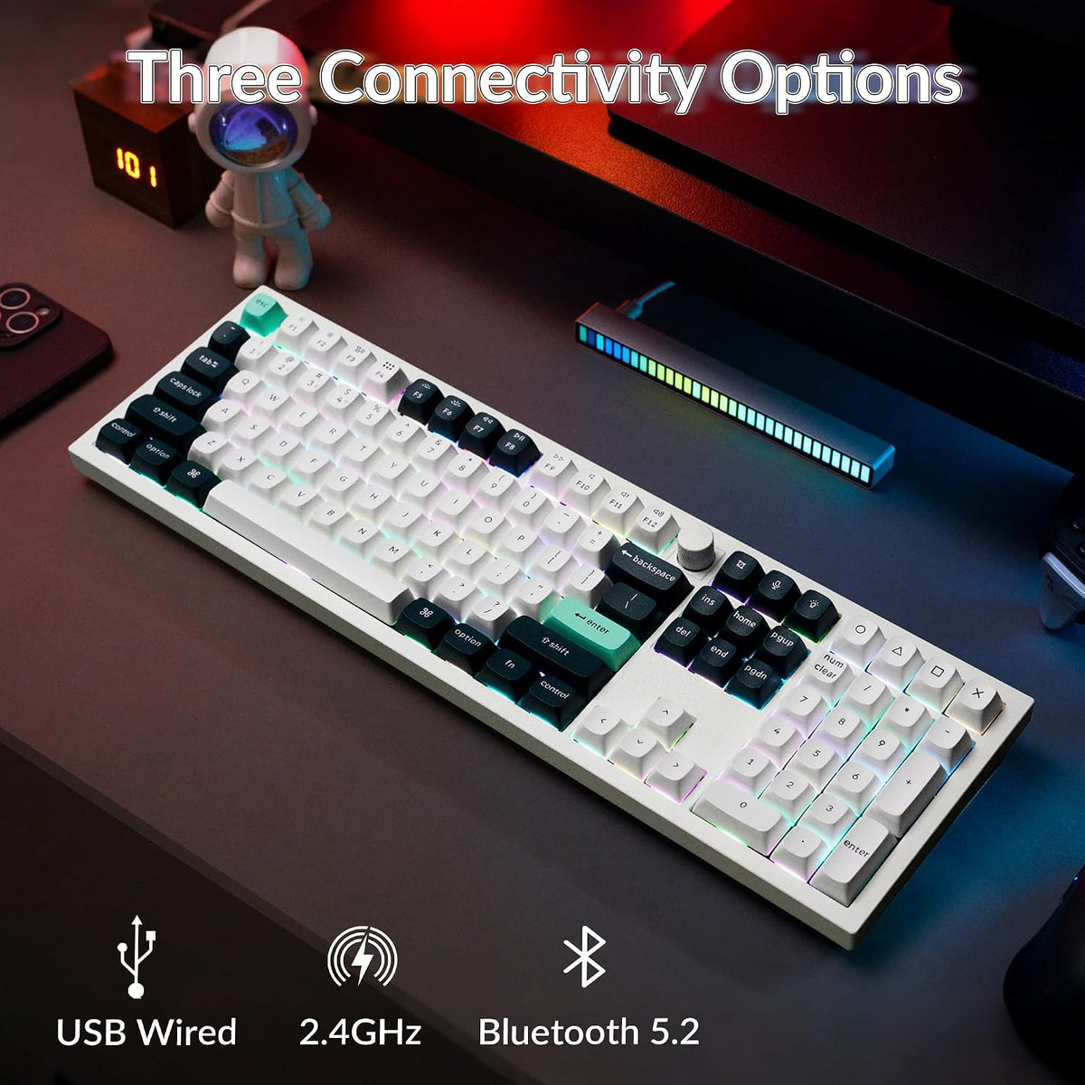 Keychron Q6 HE Wireless Mechanical Keyboard RGB Knob Shell White - New Condition