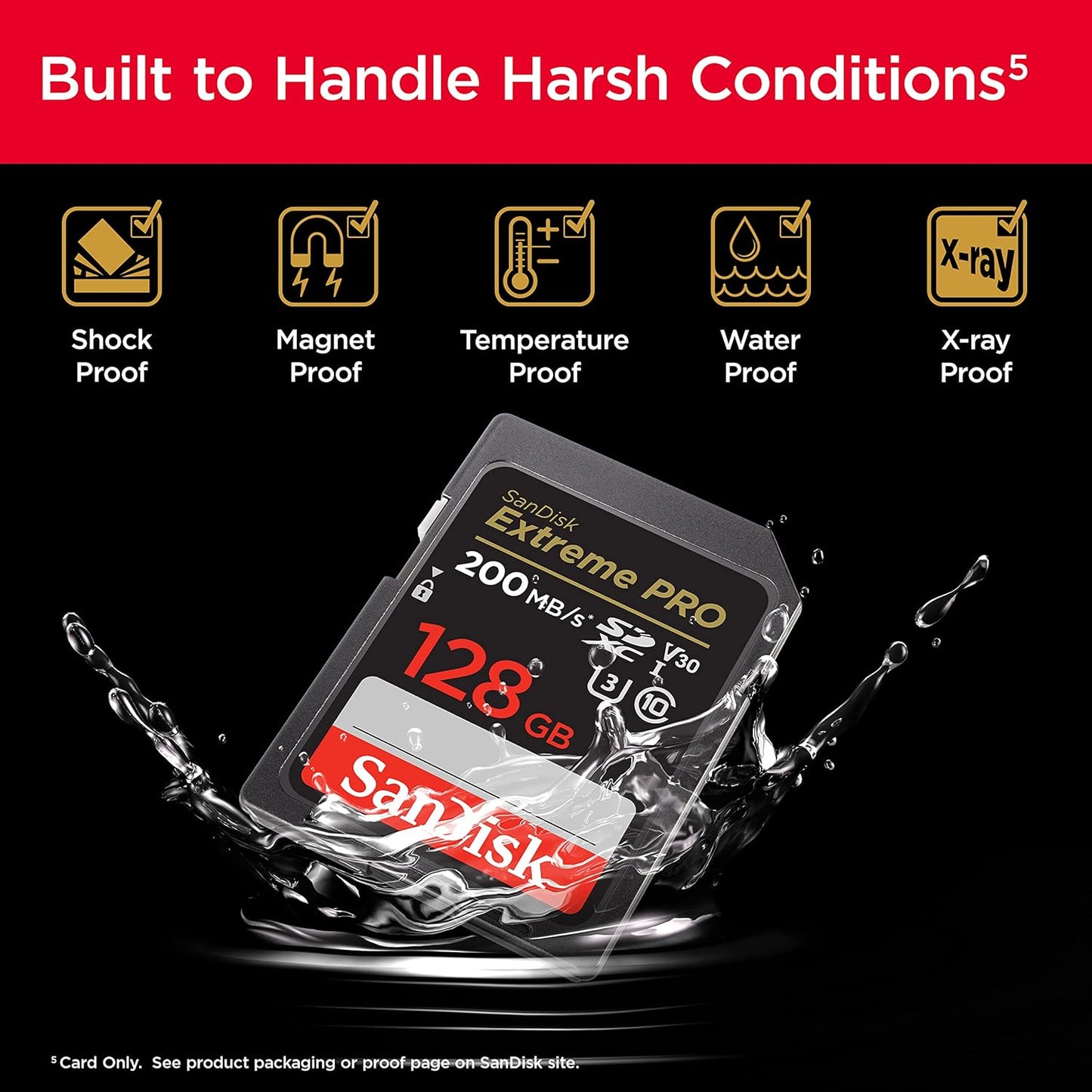 SanDisk Extreme PRO 128GB SDXC UHS-I Memory Card - New Condition