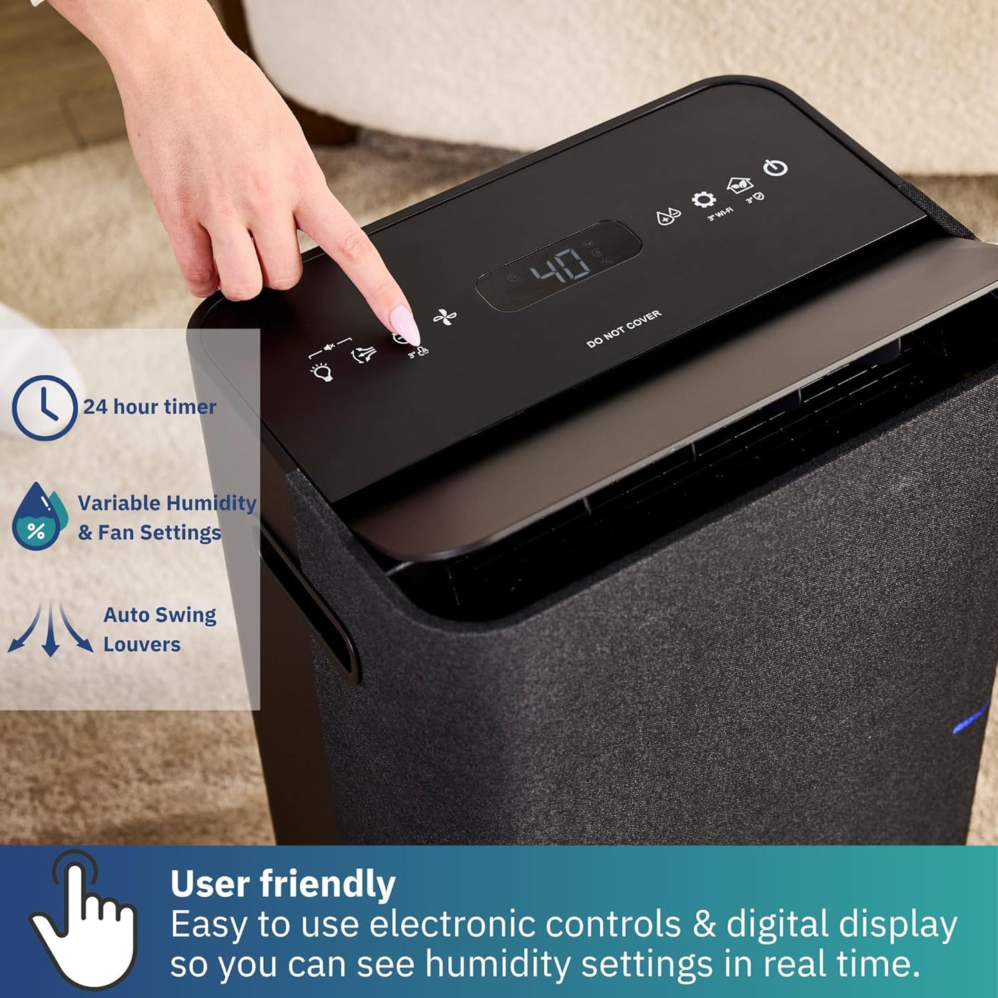 Ausclimate Medium+ 25 L Dehumidifier, Fabric Black - Excellent Condition