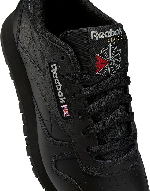 Reebok Classic Leather Women's Sneakers – Black/Black/Pure Grey (US 7) - New Condition