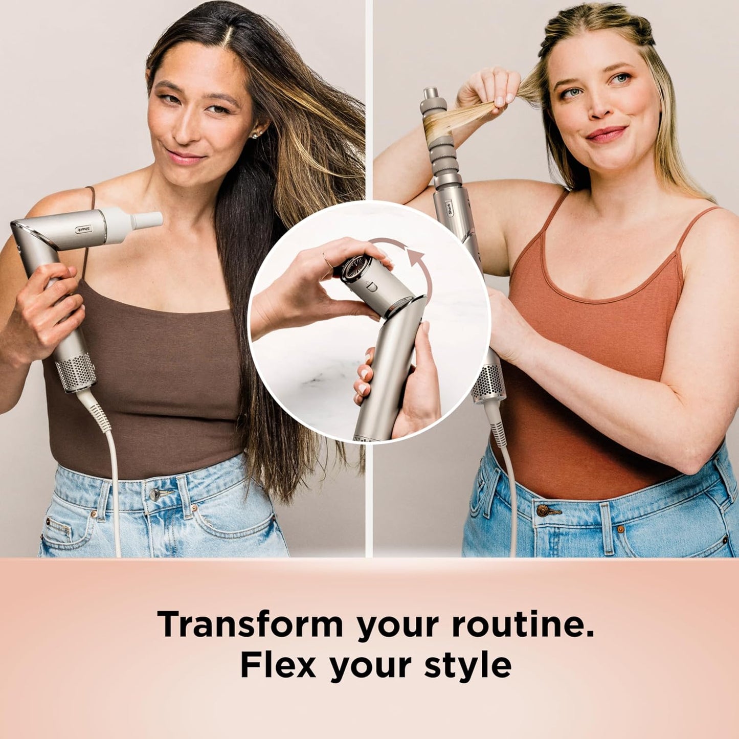 Shark FlexStyle 2-in-1 Professional Hair Dryer & Styling System HD421SLANZ Stone - Excellent Condition