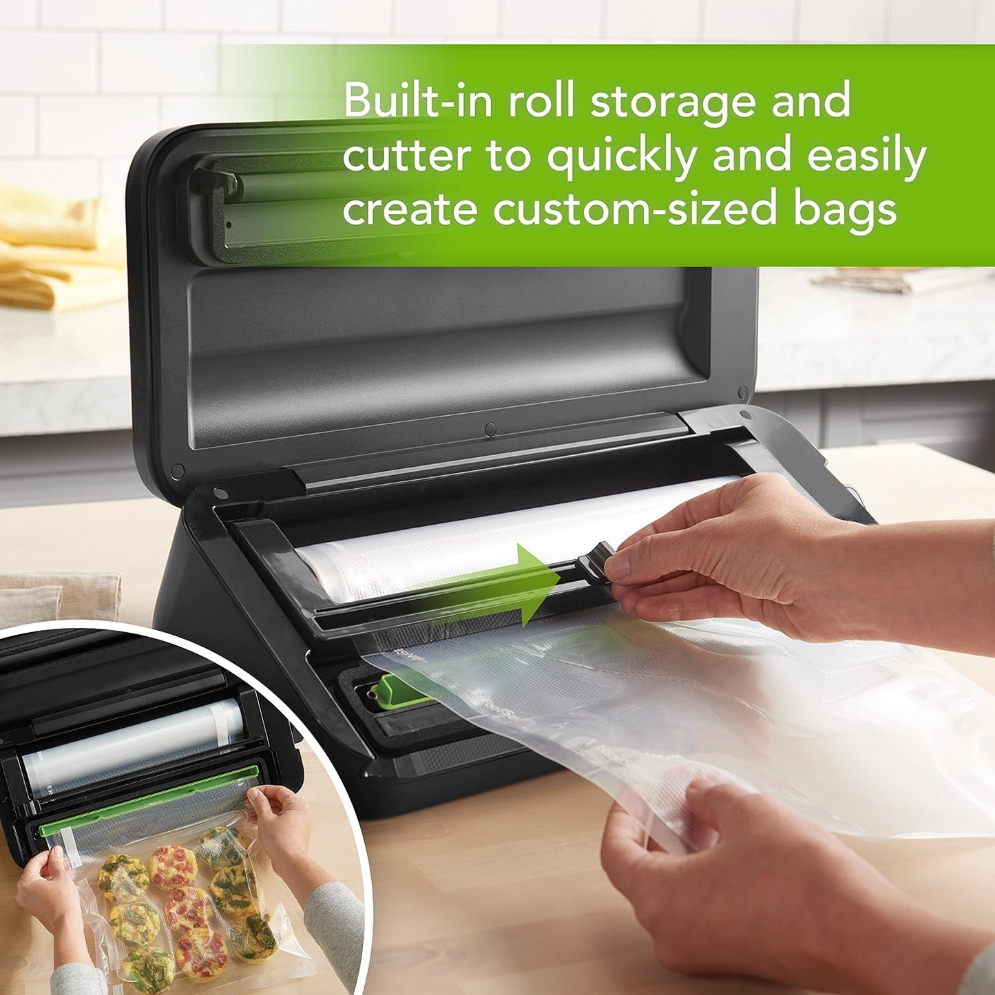 FoodSaver VS2198 Vacuum Sealer Machine with Built-In Cutter & Roll Storage - Excellent Condition