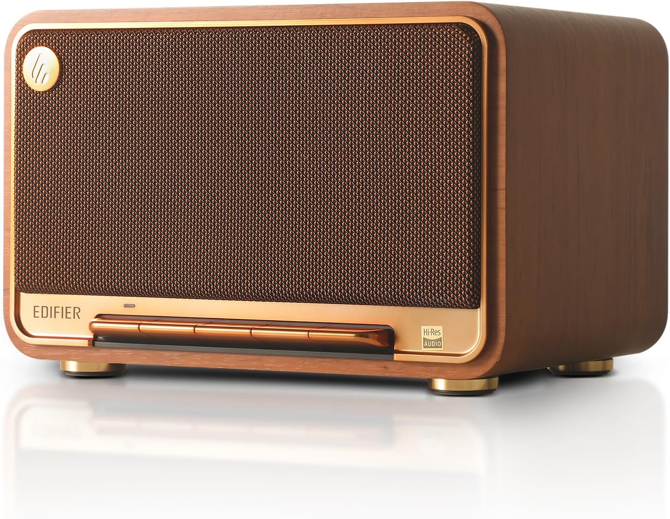 Edifier D32 Wireless Tabletop Bookshelf Speaker with Wi-Fi & Bluetooth – Brown - New Condition