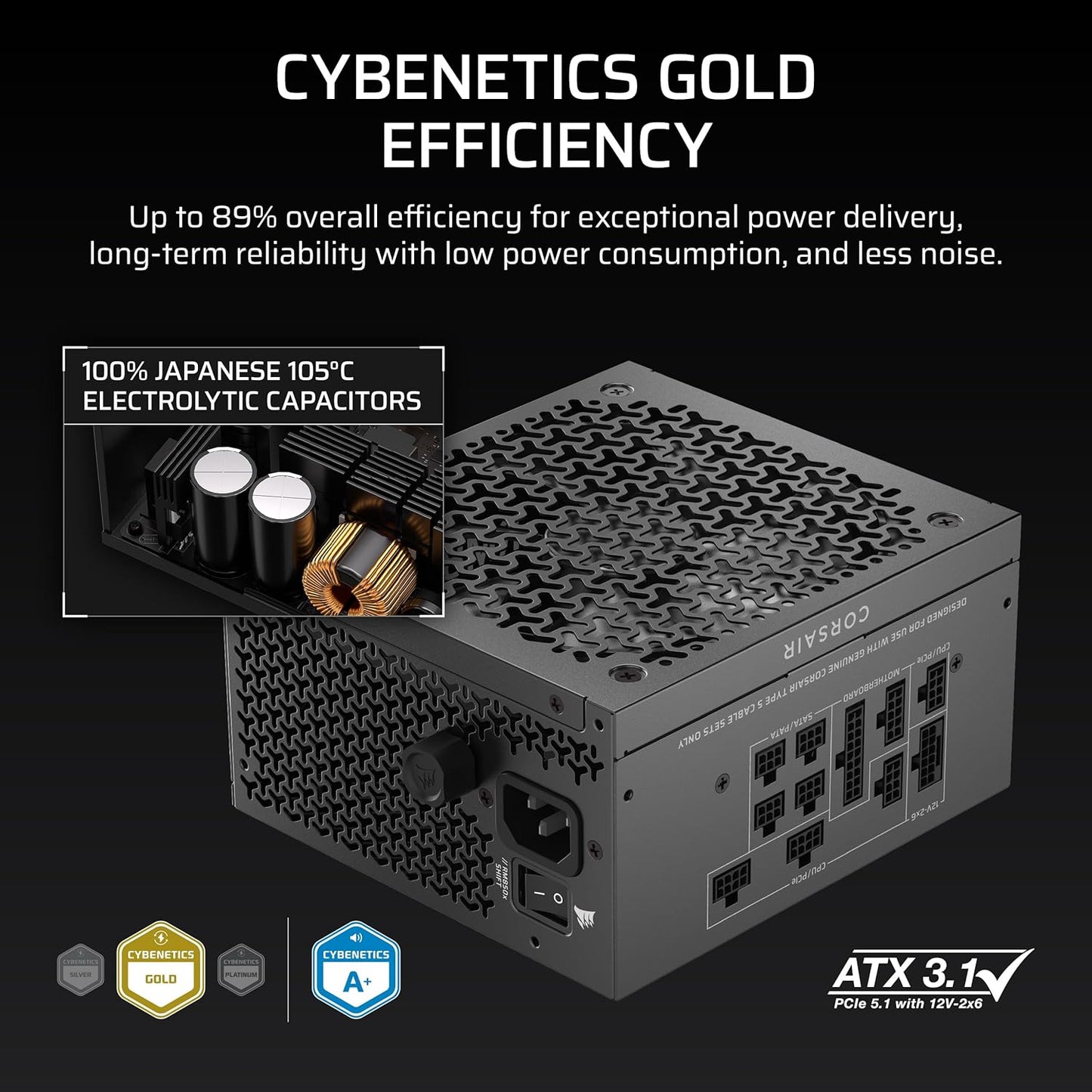 CORSAIR RM850x Shift Modular Power Supply – 850W Gold - Excellent Condition