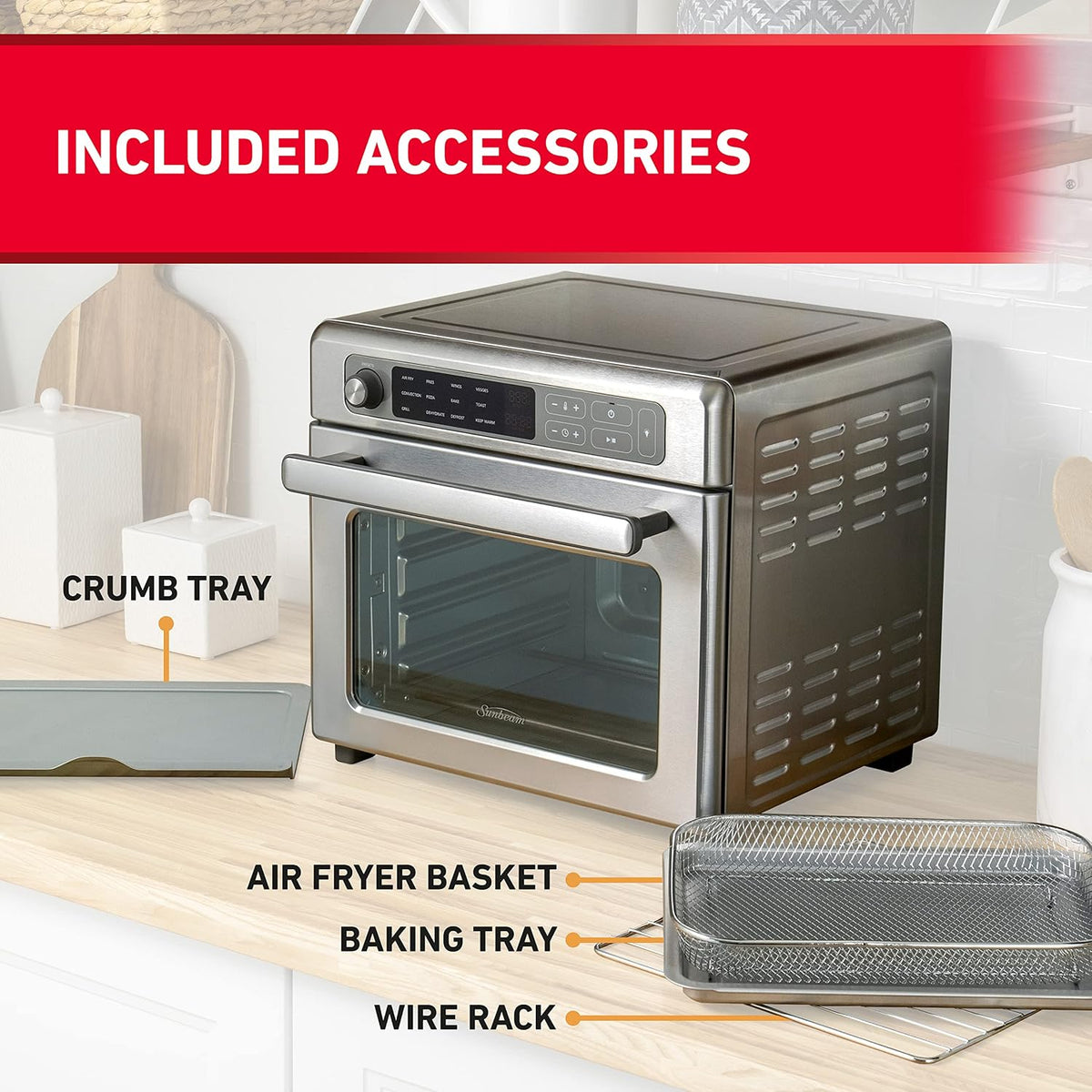 Sunbeam 12-in-1 Multifunctional Air Fryer Oven 22L – COM7000SS - New Condition