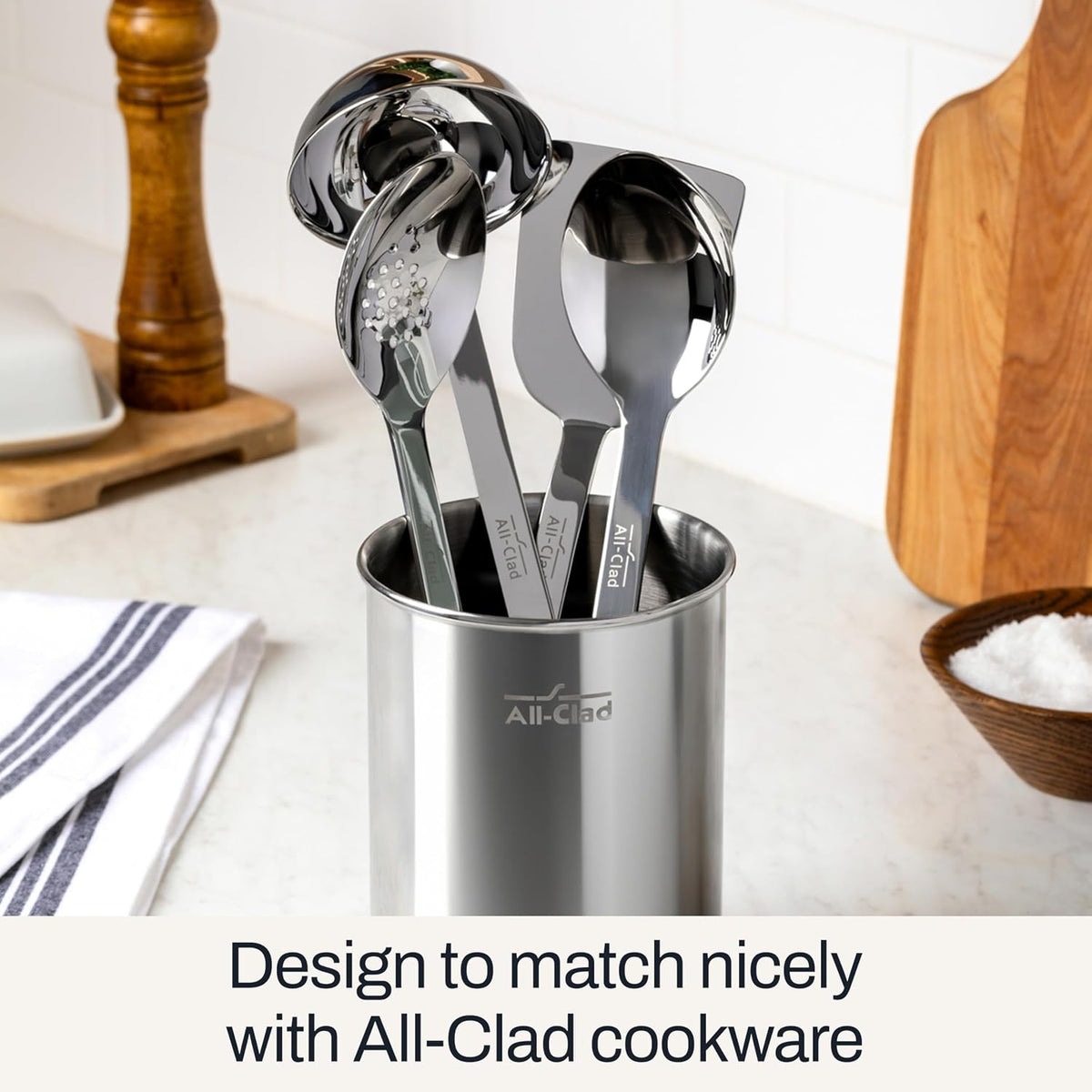 All-Clad 5-Piece Stainless Steel Kitchen Utensil Tool Set - New Condition