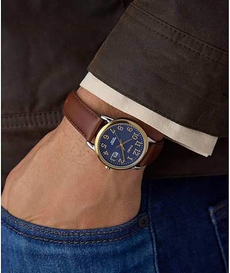 TIMEX Easy Reader Leather Strap Watch – Brown (35mm) - New Condition