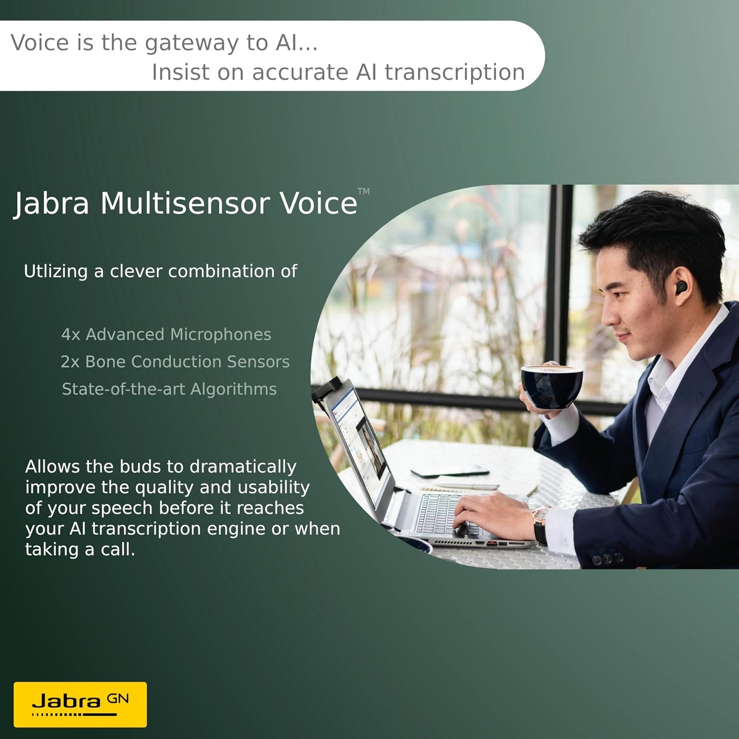 Jabra Evolve2 Buds Wireless Noise Cancelling Earbuds Black - Excellent Condition