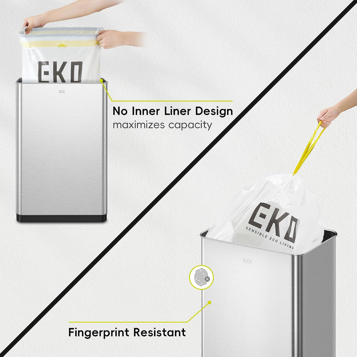 EKO Mirage X 80L Automatic Sensor Bin – Stainless Steel - New Condition