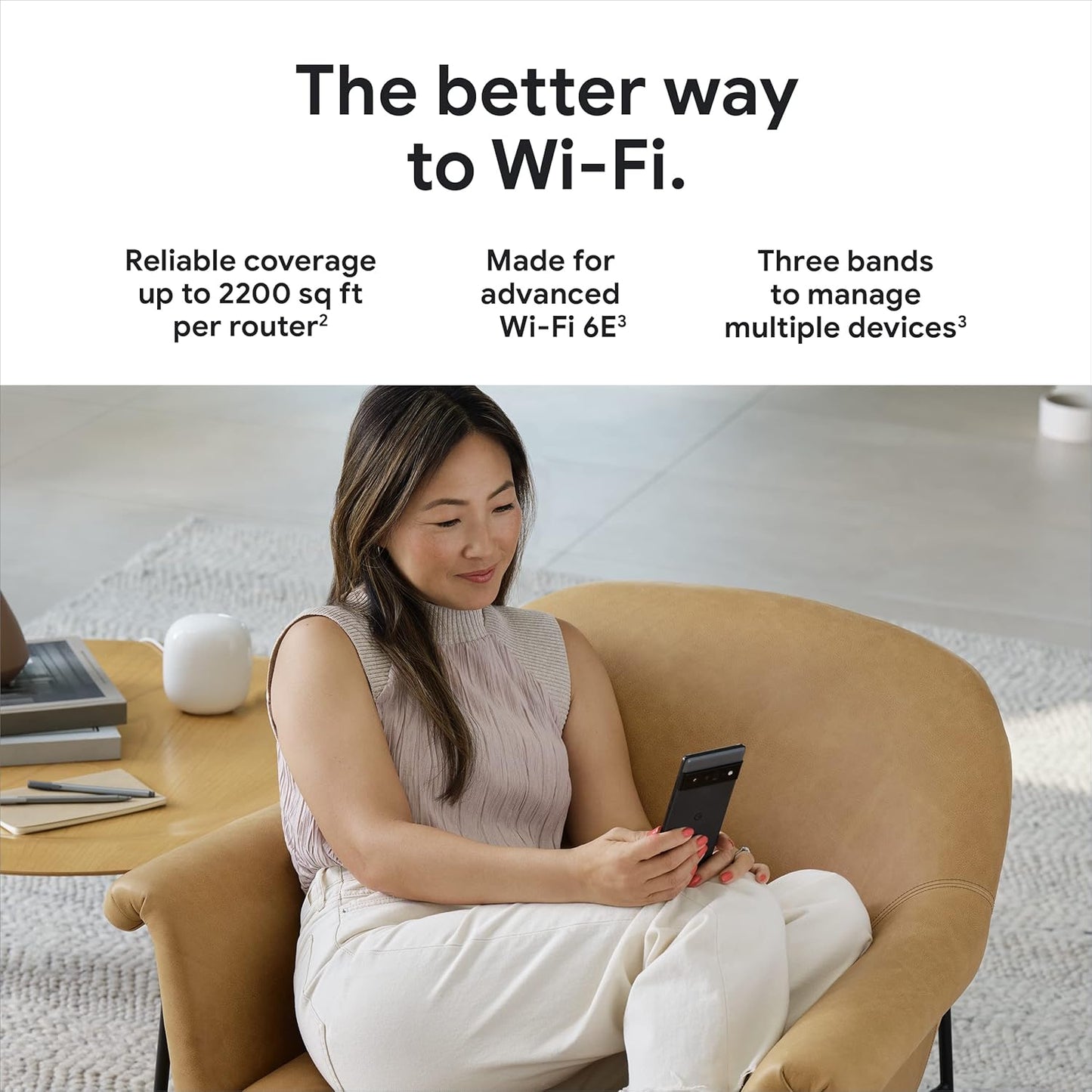 Google Nest WiFi Pro Mesh Wi-Fi 6E System – White 3 Pack - Excellent Condition
