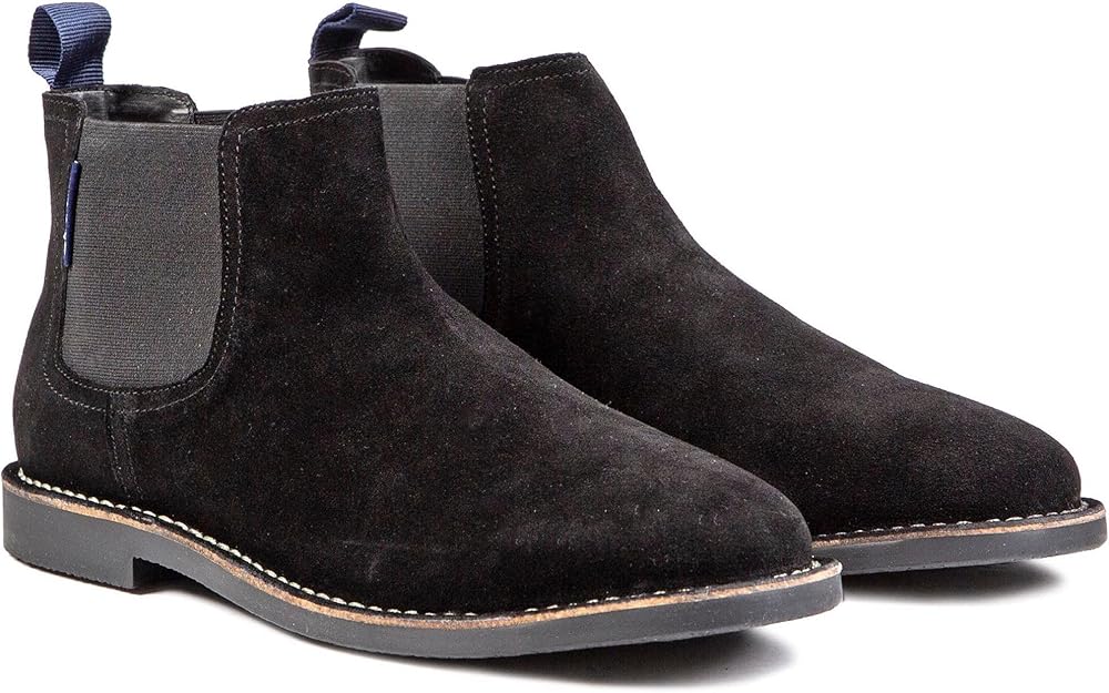 Ben Sherman Garcia Men's Suede Ankle Boots – Black - New Condition