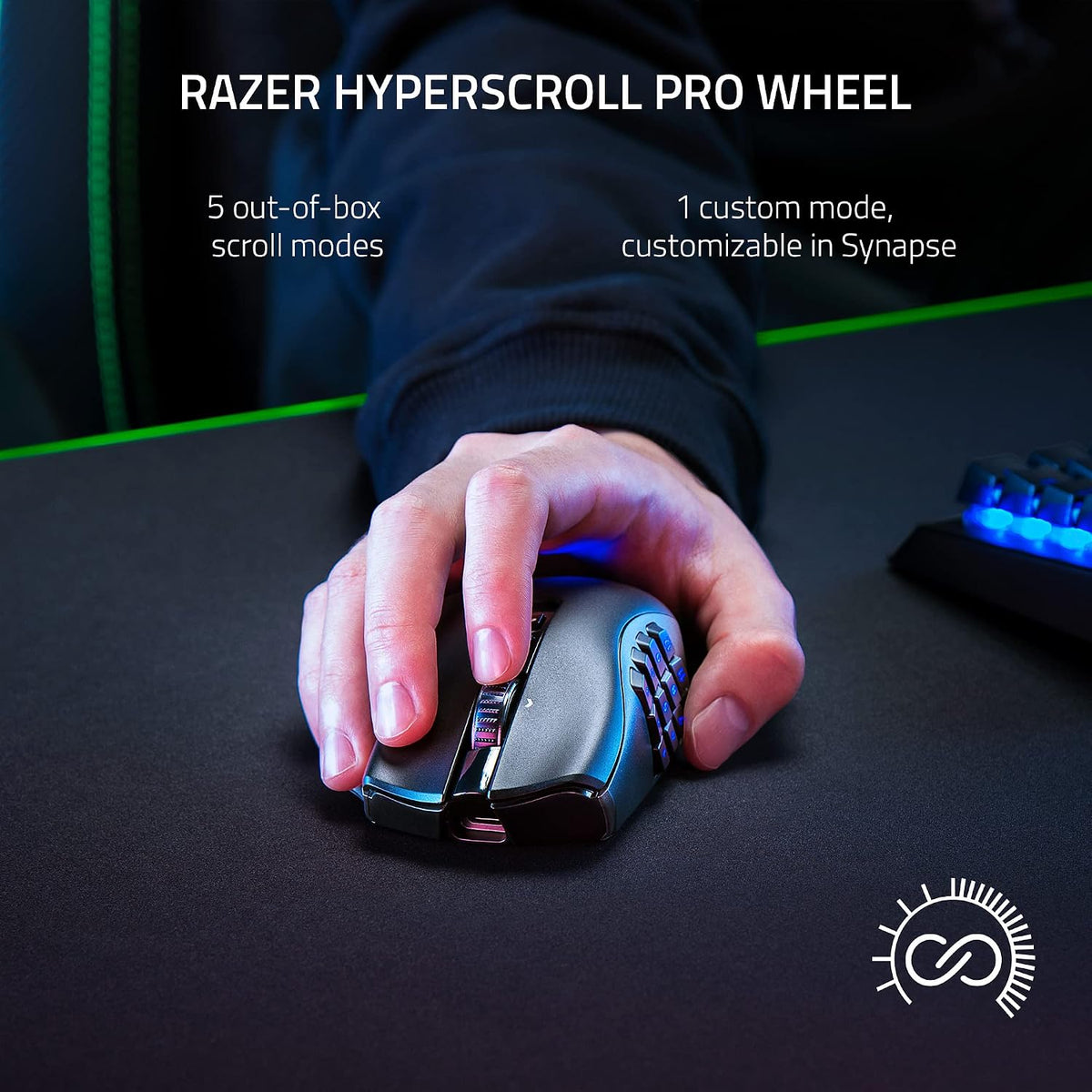 Razer Naga V2 Pro Wireless MMO Gaming Mouse – 30K DPI, 19+1 Buttons, HyperScroll Pro Wheel - New Condition