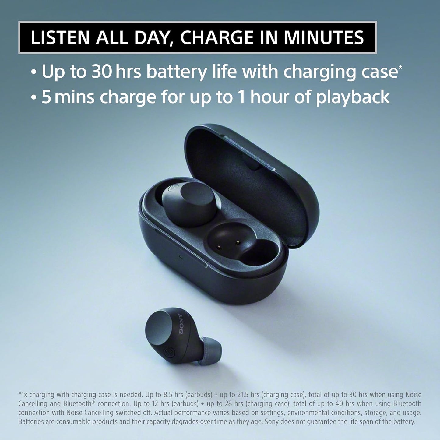 Sony WF-C710N Truly Wireless Earbuds with Noise Cancelling Black- Excellent Condition